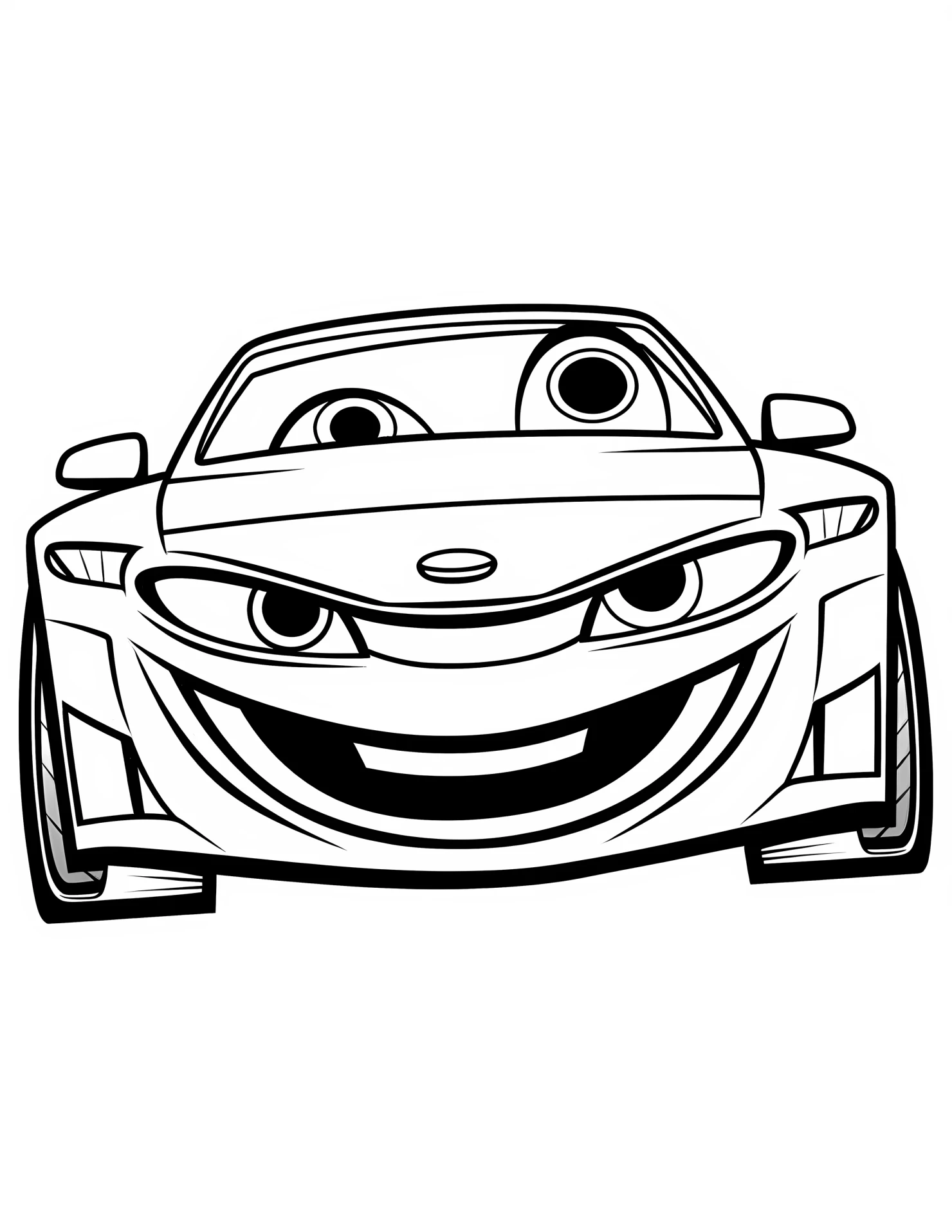Tuned car for kids coloring page on white color background #33191
