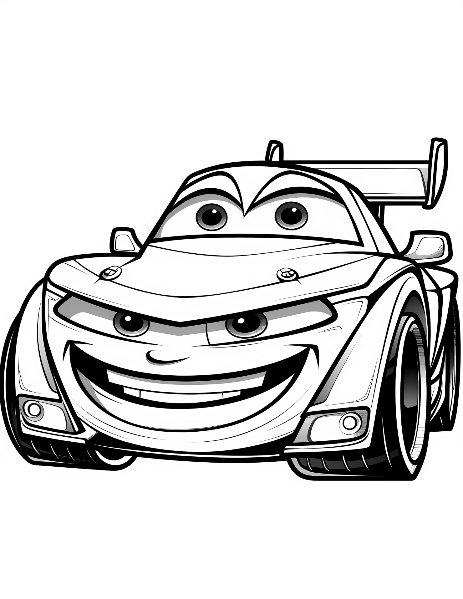 Tuned car for kids coloring page on white color background #33192