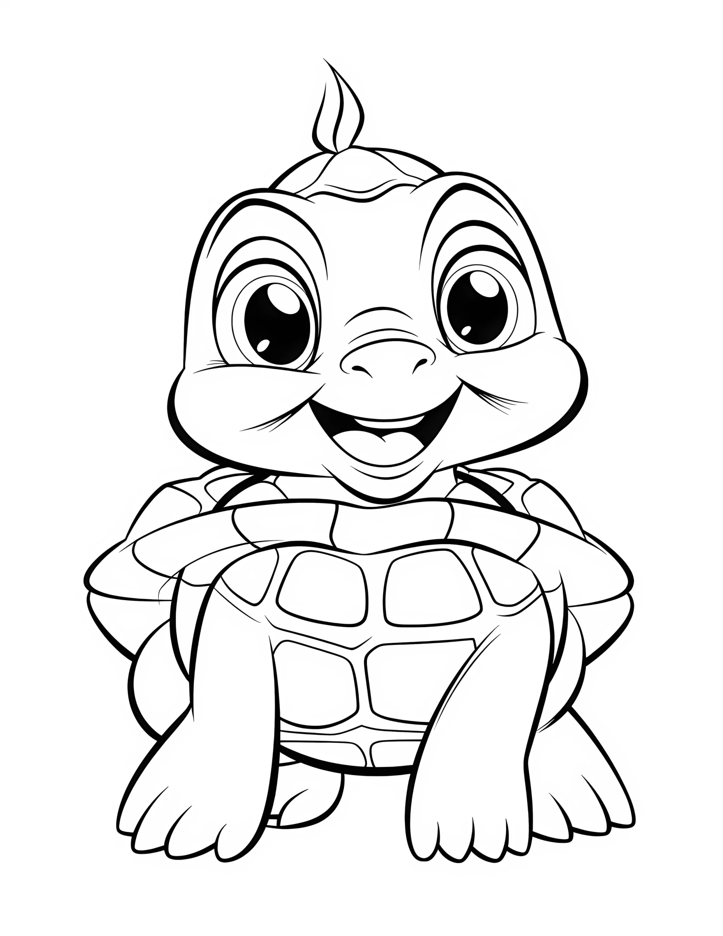 Turtle for kids coloring page on white color background #33204