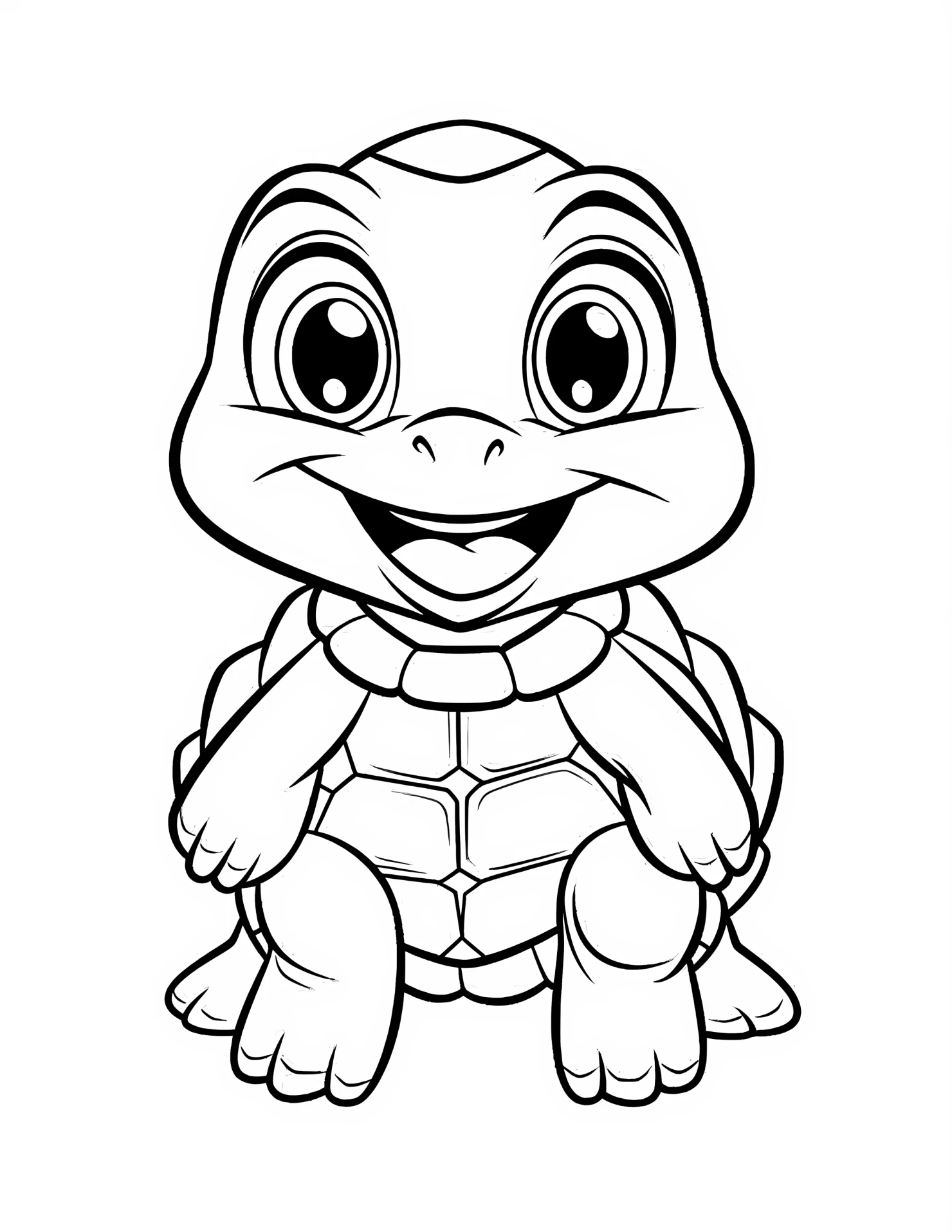 Turtle for kids coloring page on white color background #33205