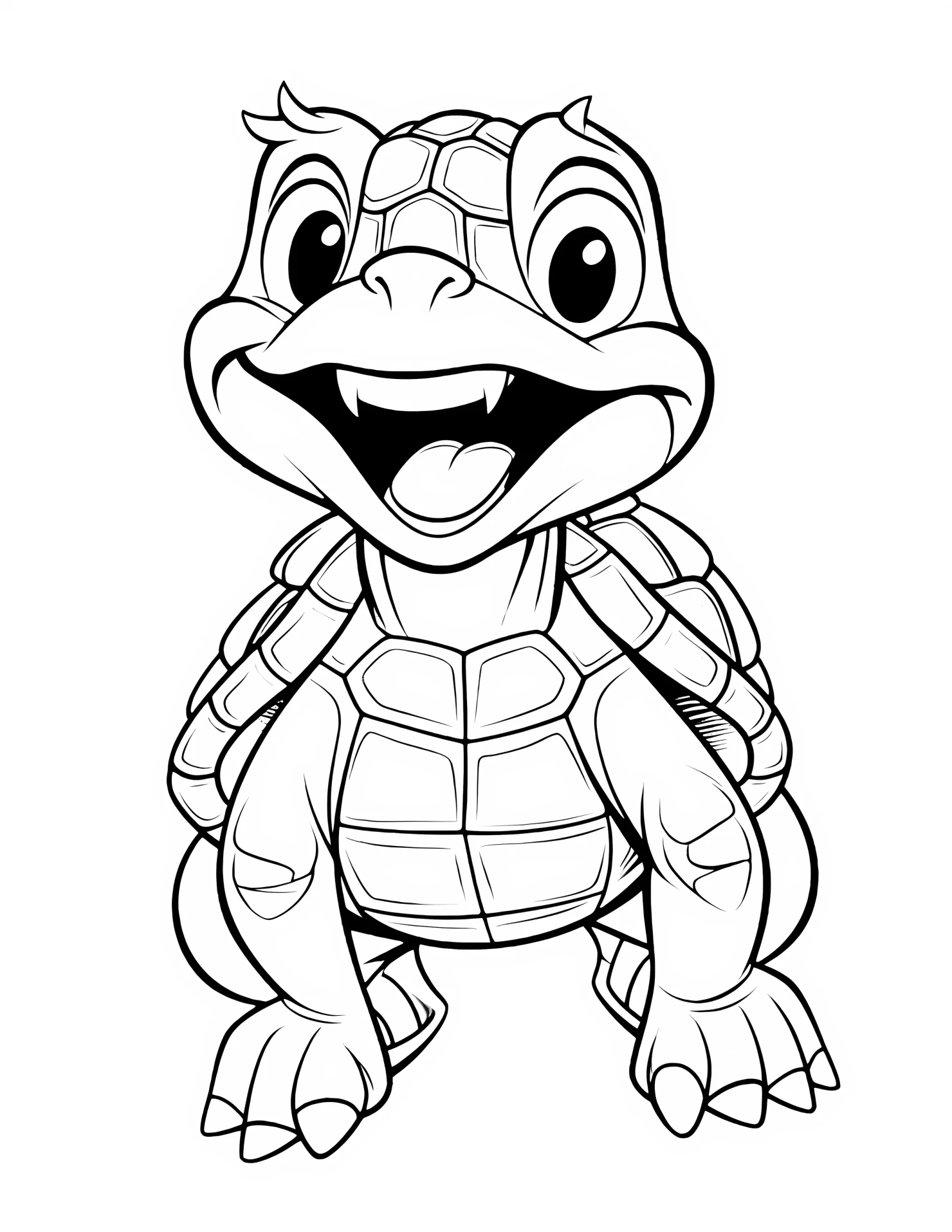 Turtle for kids coloring page on white color background #33206