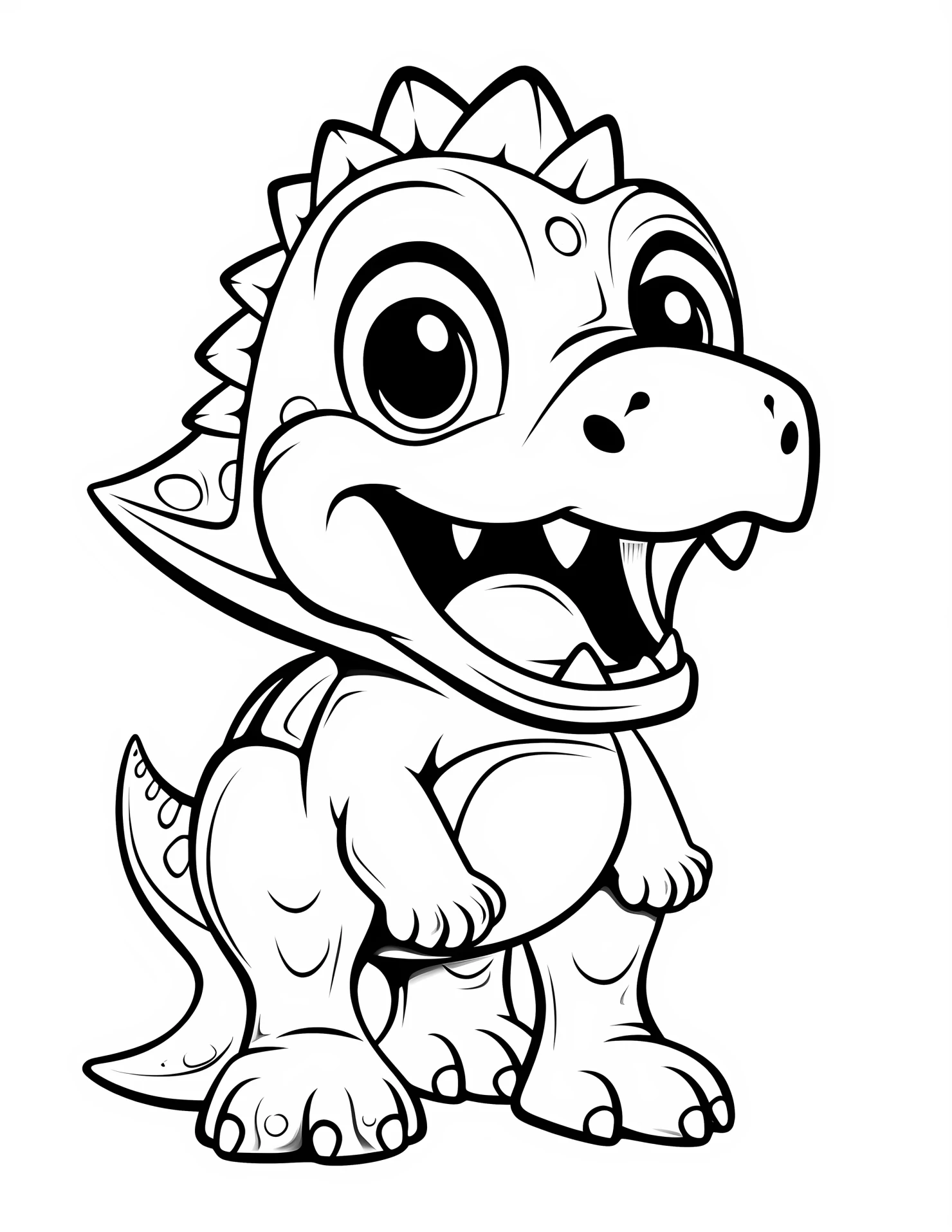 Tyrannosaurus rex for kids coloring page on white color background #33211
