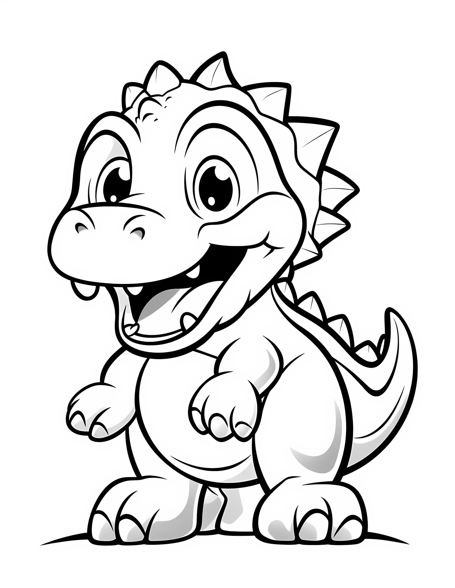 Tyrannosaurus rex for kids coloring page on white color background #33212