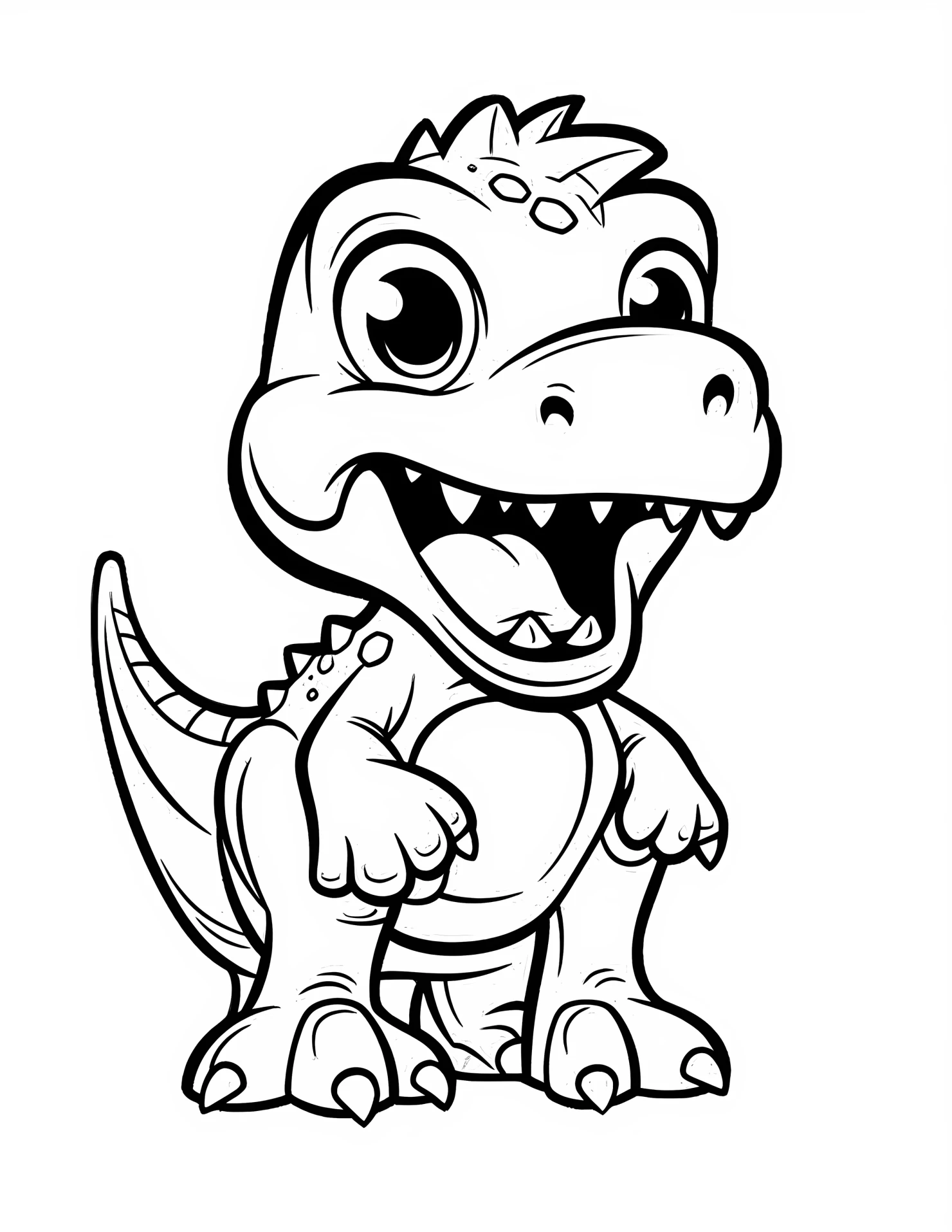 Tyrannosaurus rex for kids coloring page on white color background #33213