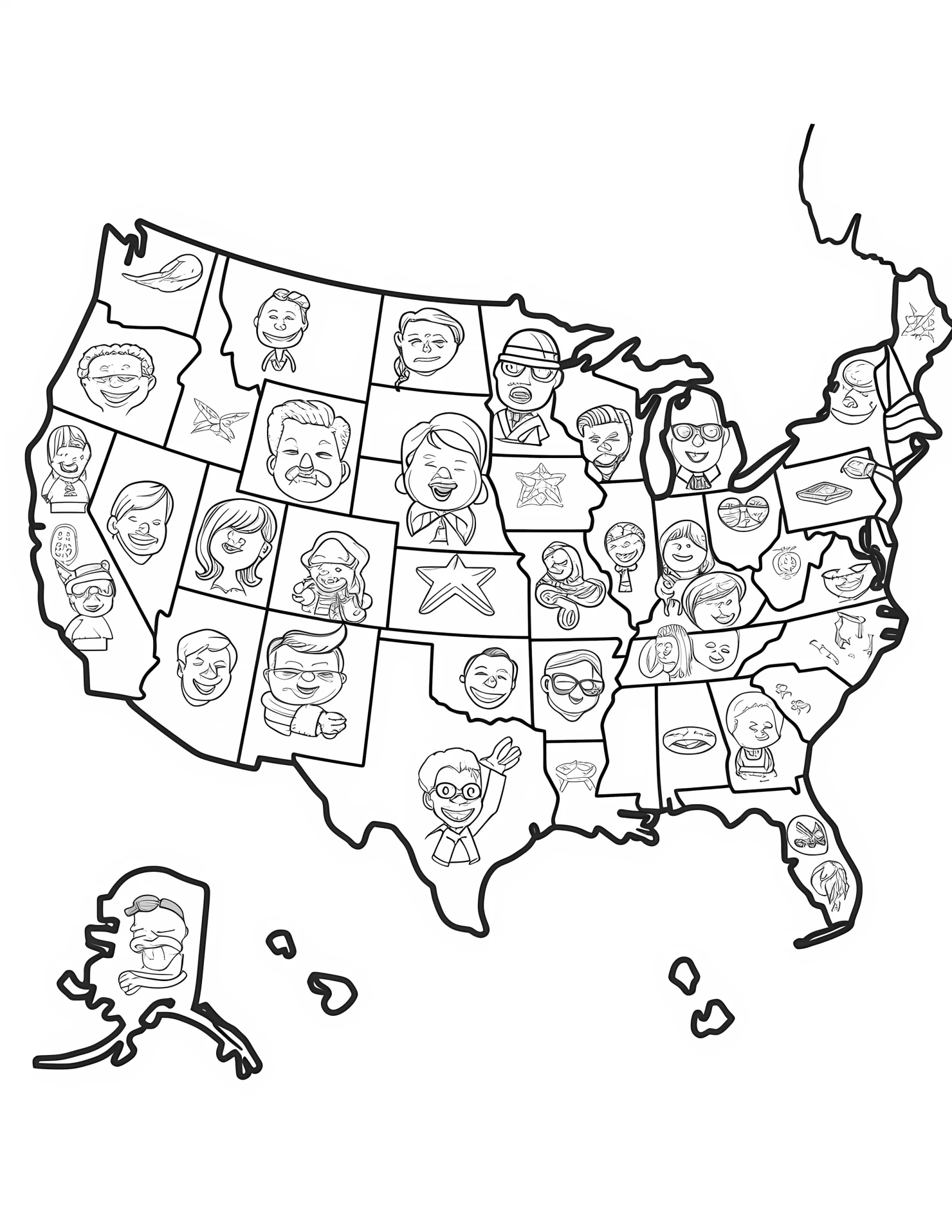 United states for kids coloring page on white color background #33227