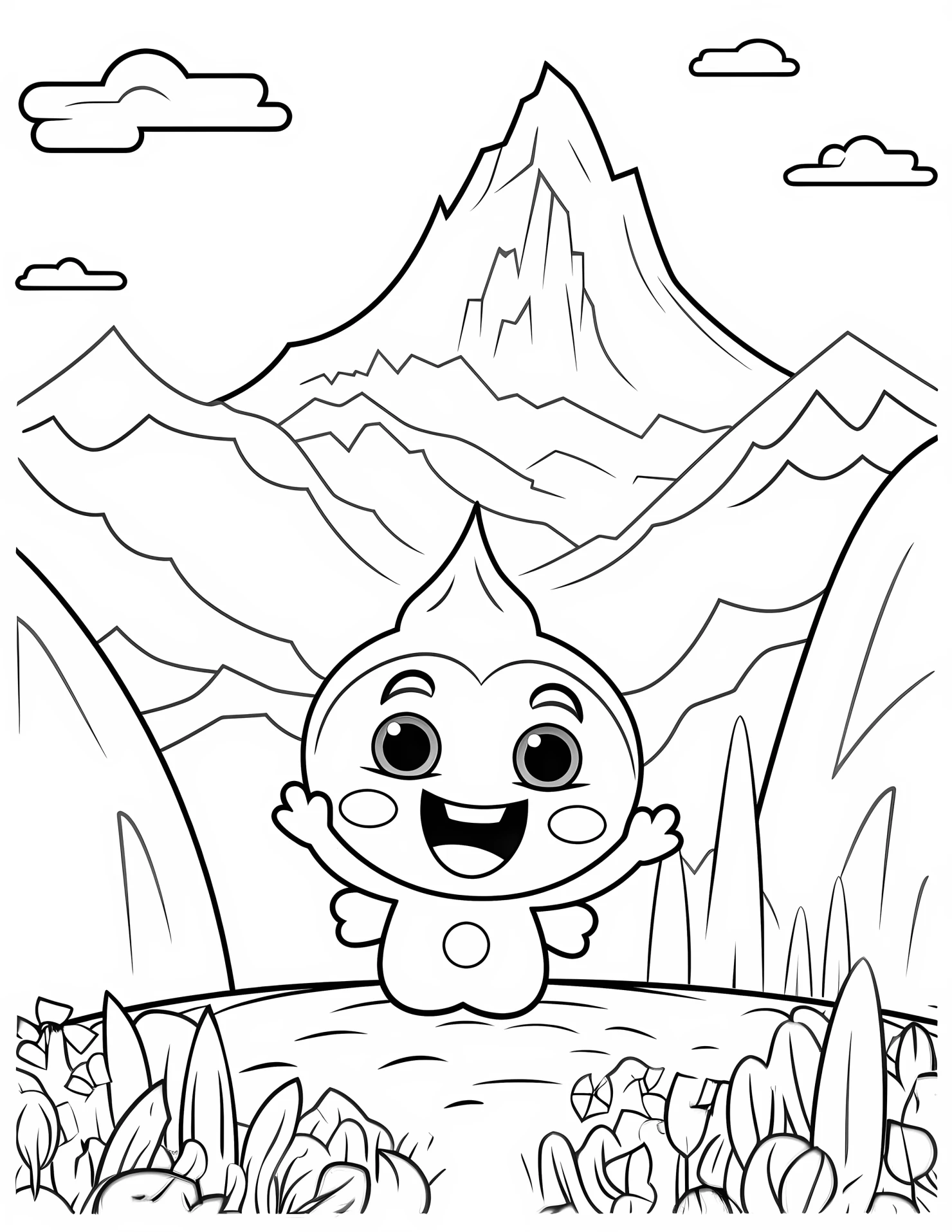 Valley for kids coloring page on white color background #33239