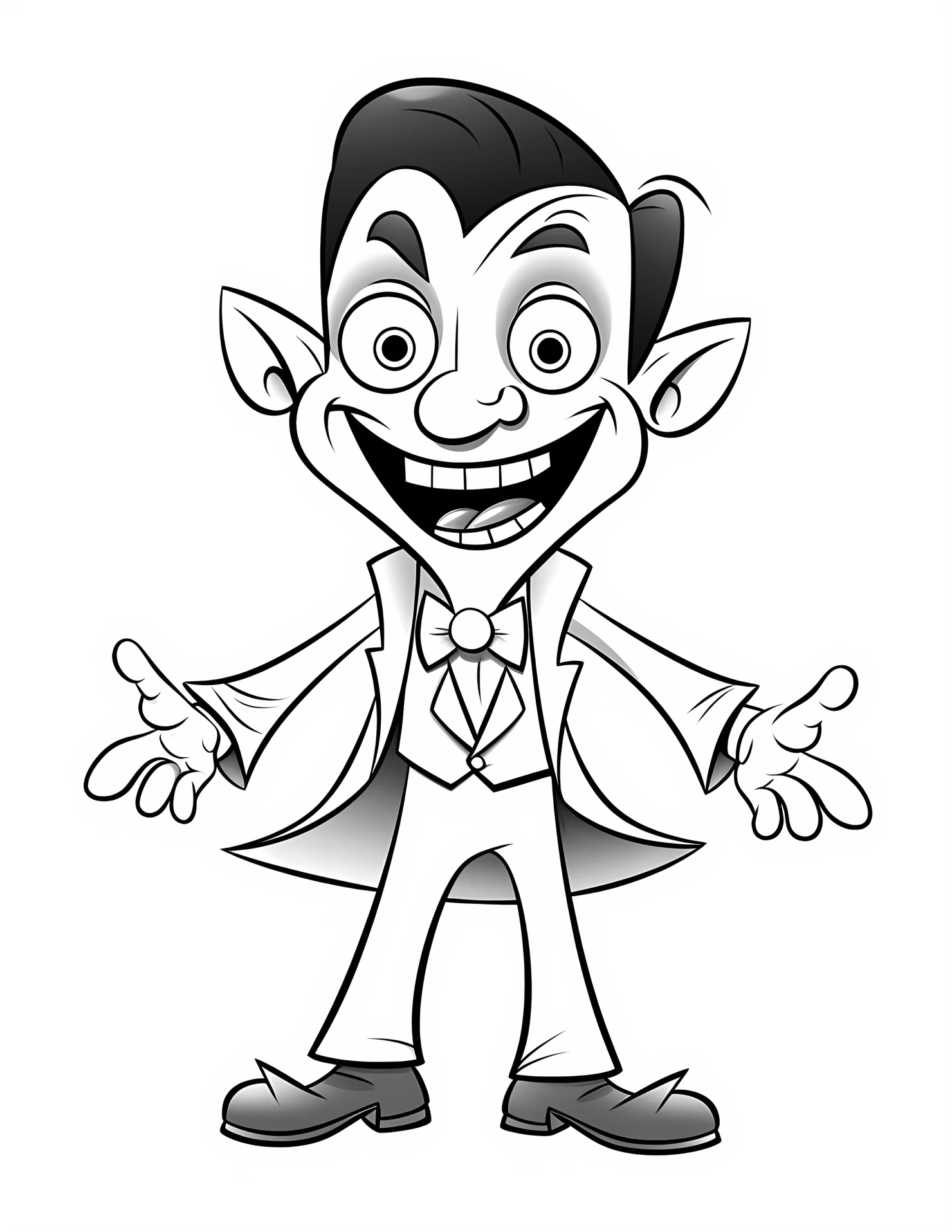 Vampire for kids coloring page on white color background #33240