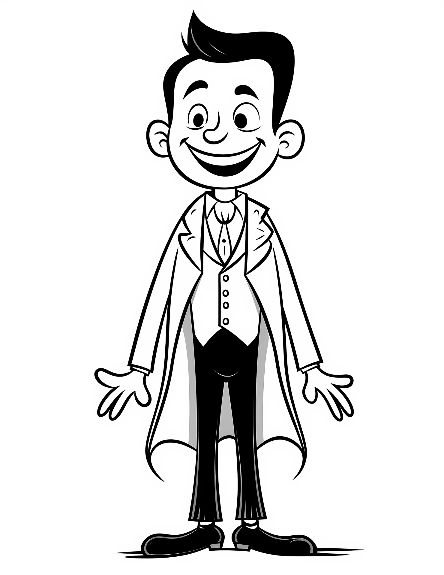 Vampire for kids coloring page on white color background #33241