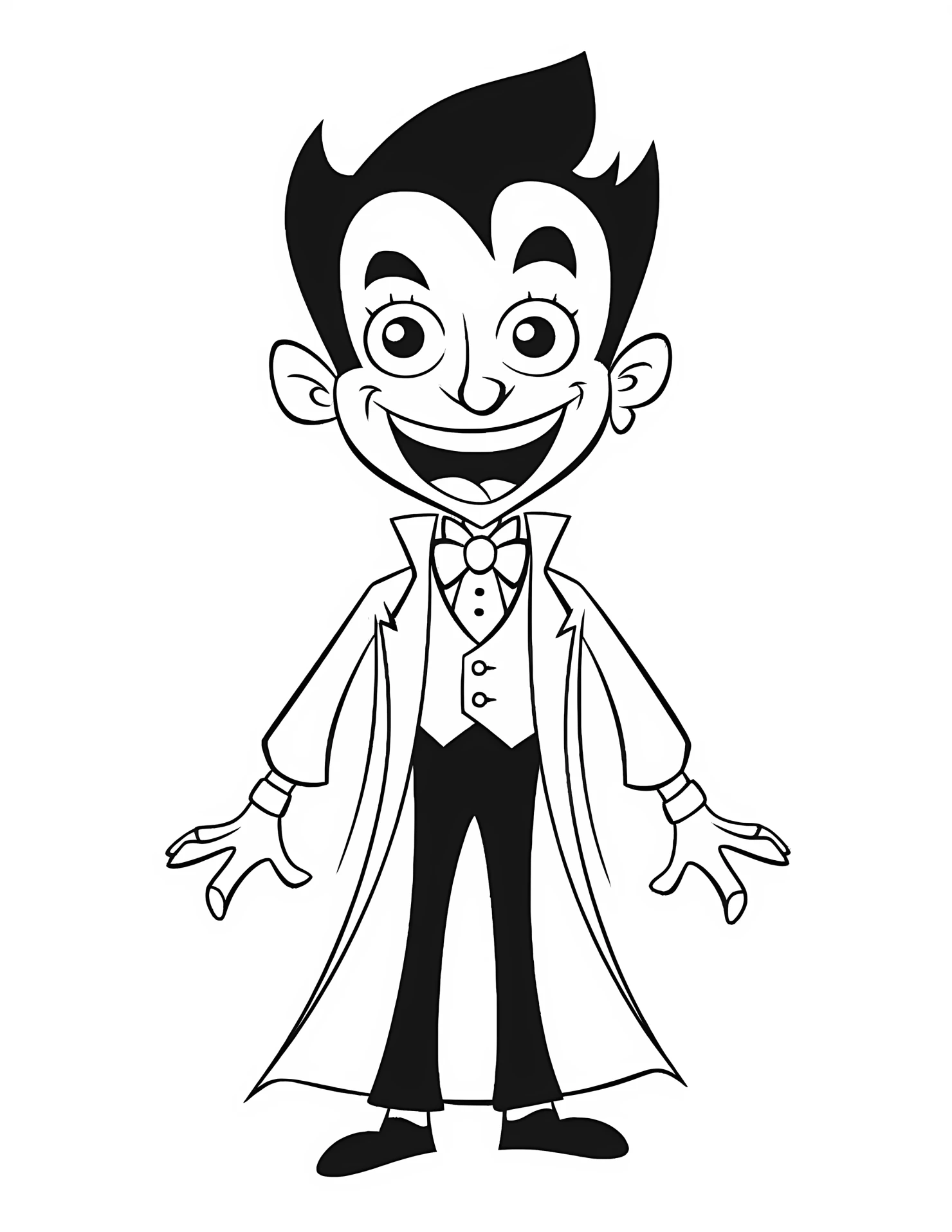 Vampire for kids coloring page on white color background #33242