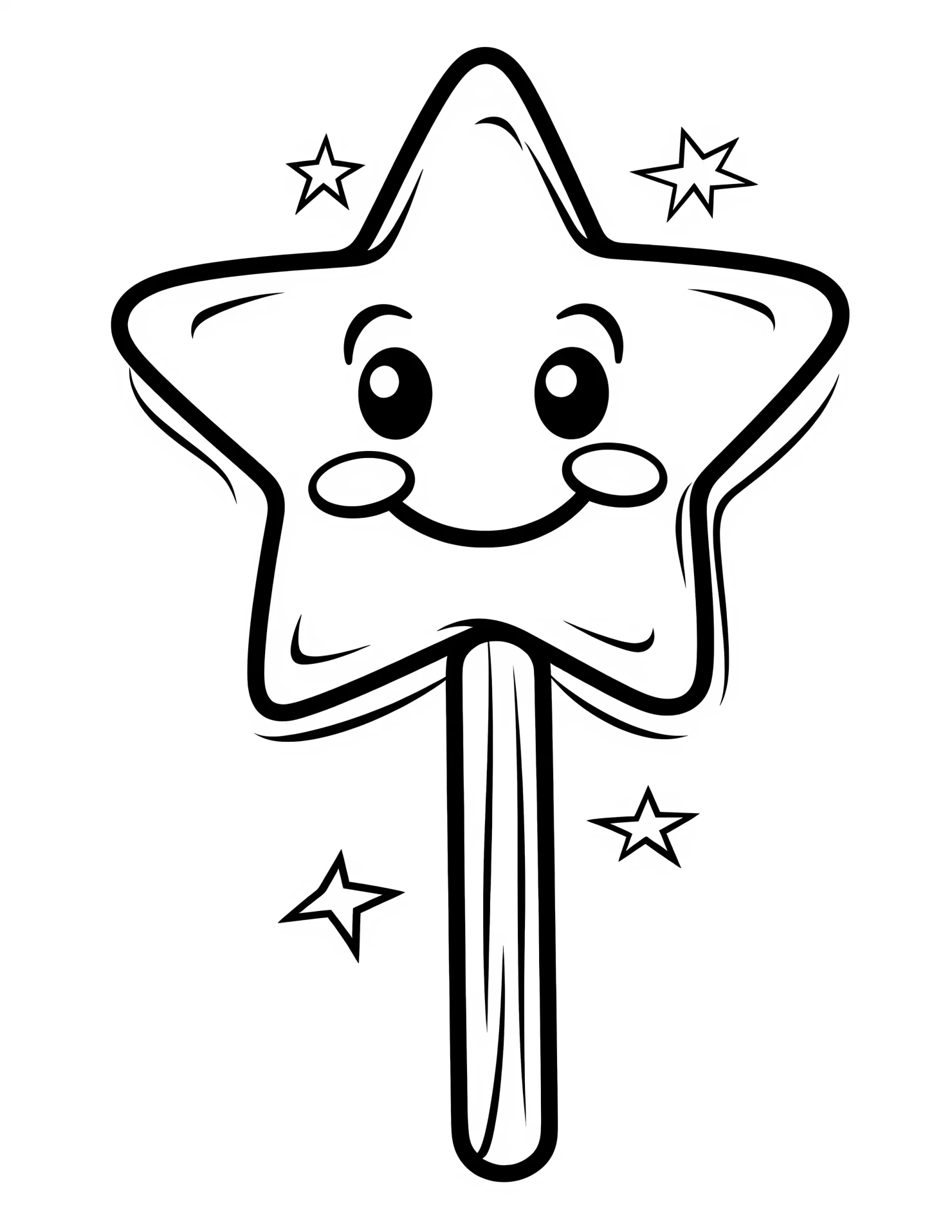 Wand for kids coloring page on white color background #33274