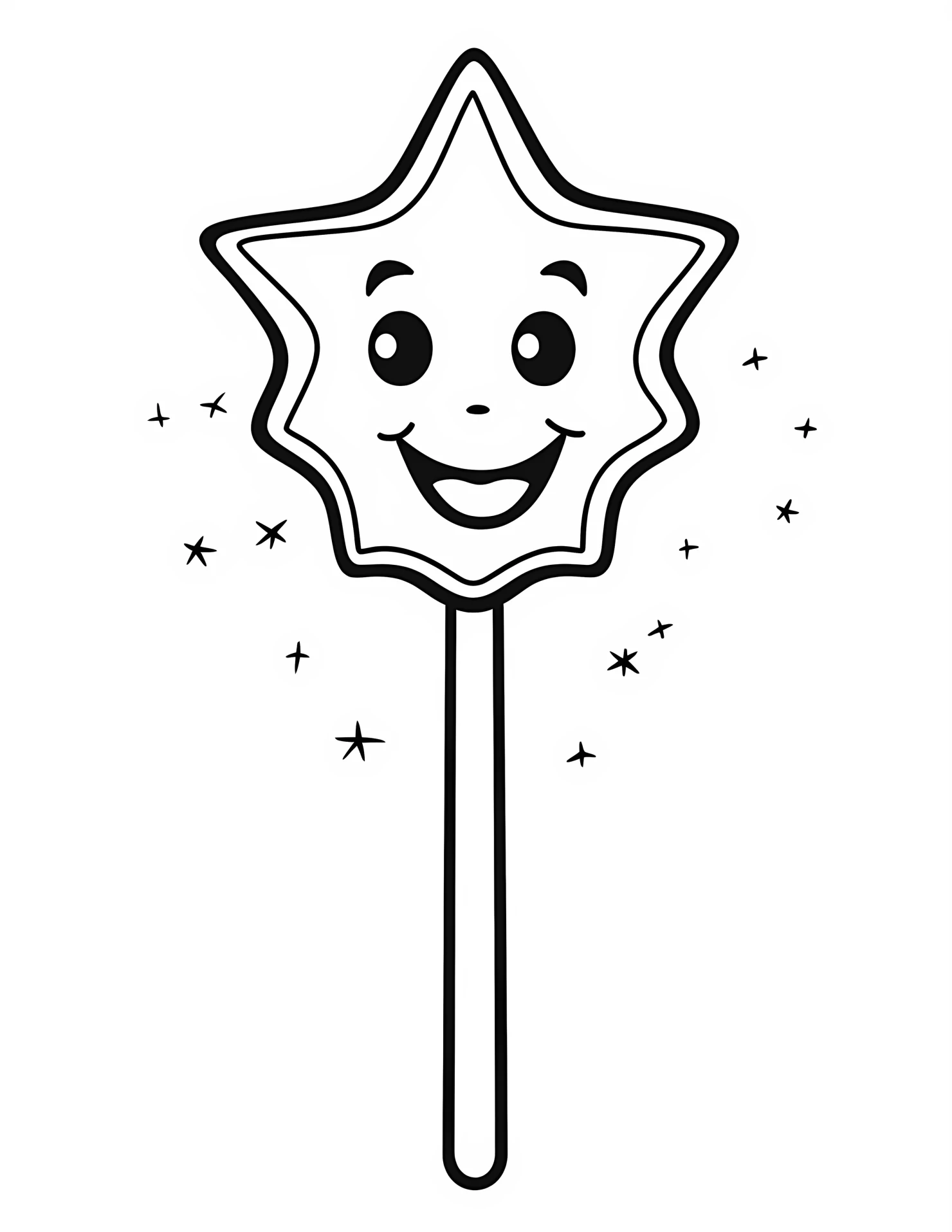 Wand for kids coloring page on white color background #33277