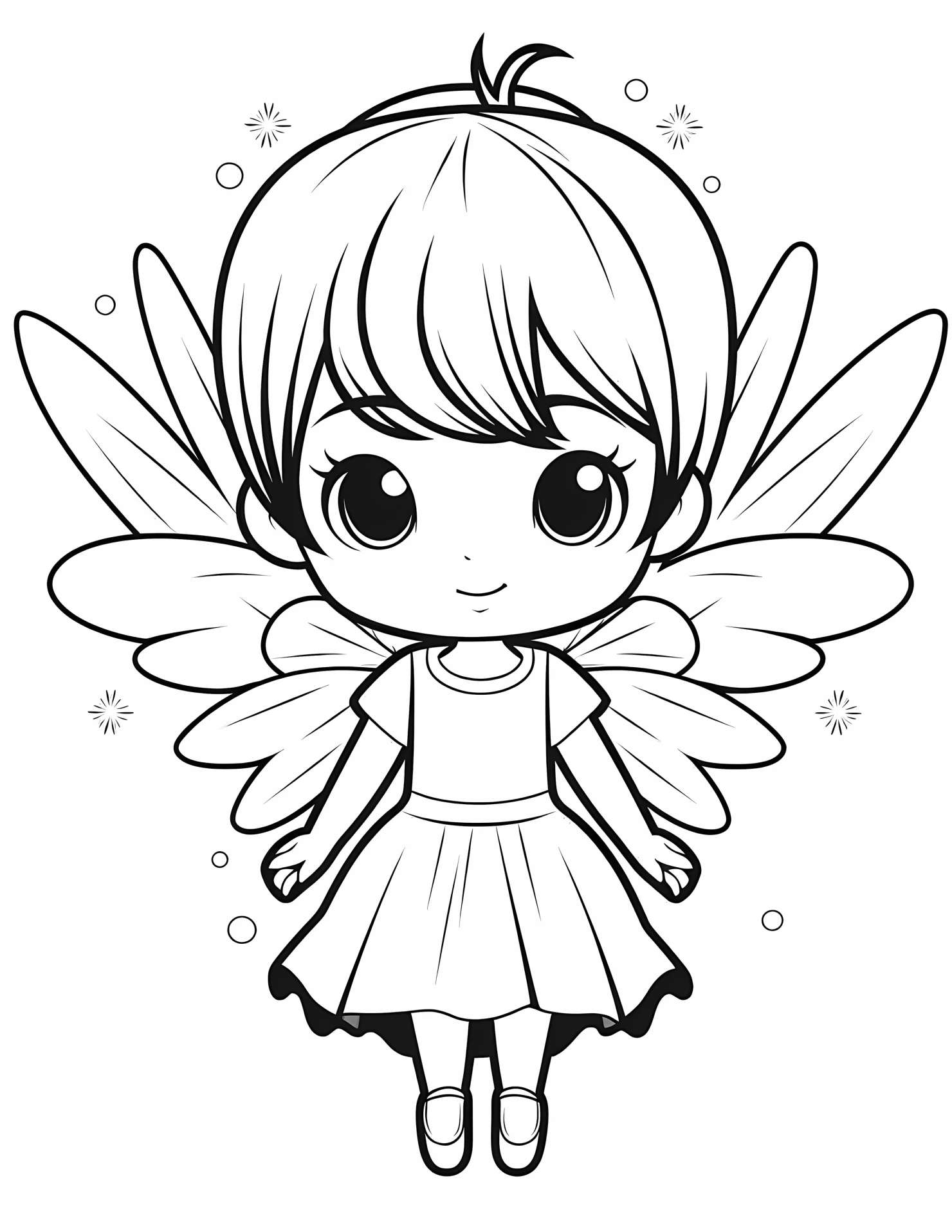 Water fairy for kids coloring page on white color background #33284