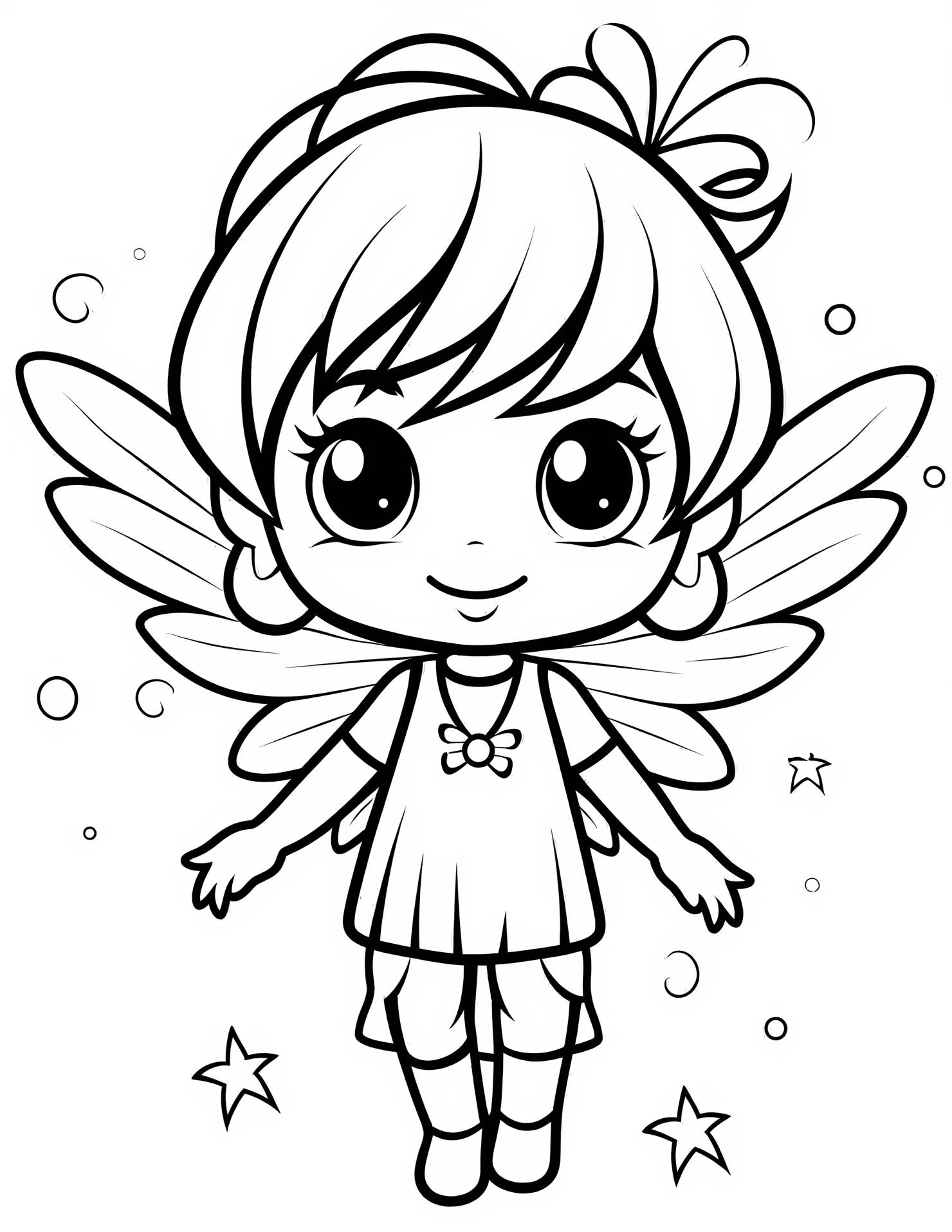 Water fairy for kids coloring page on white color background #33285