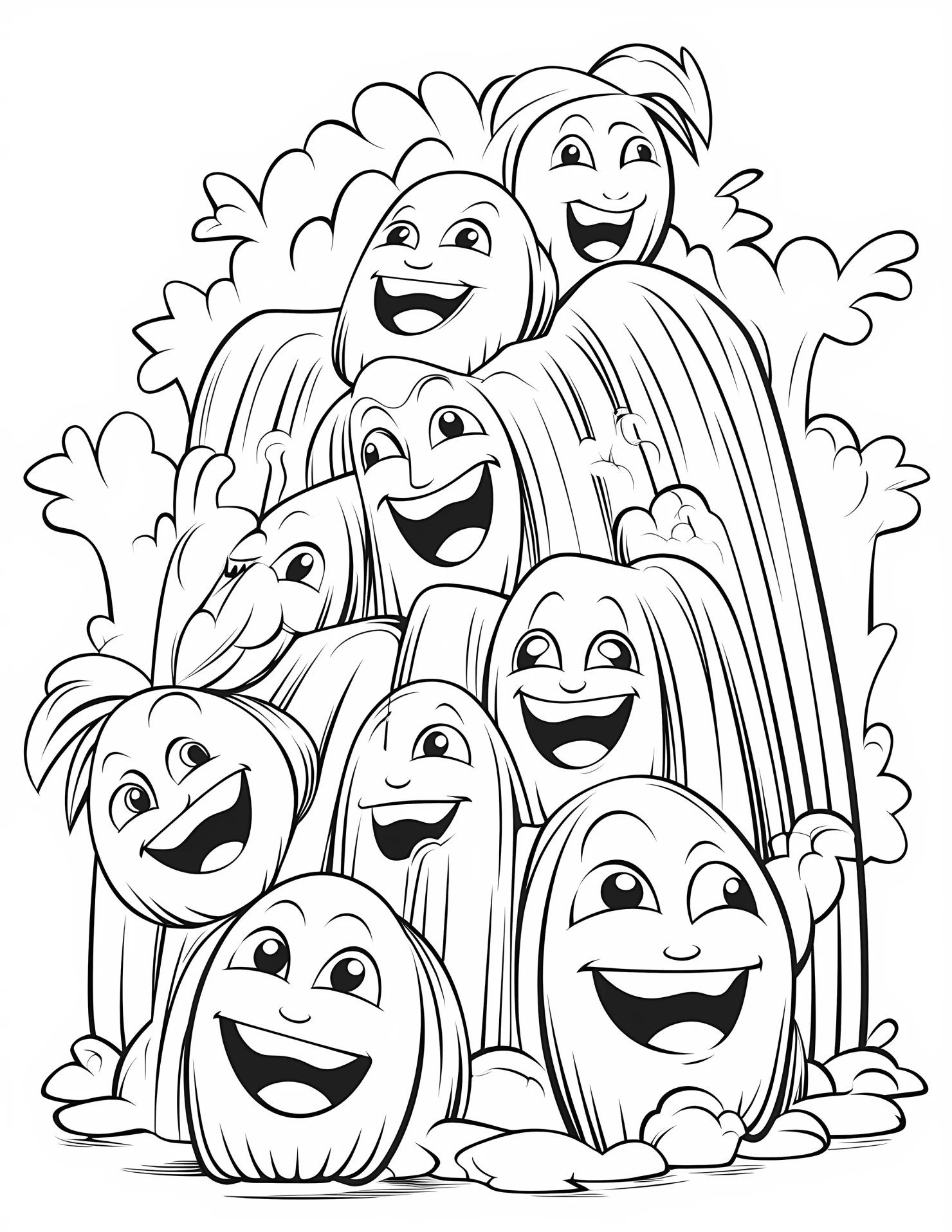 Waterfall for kids coloring page on white color background #33298