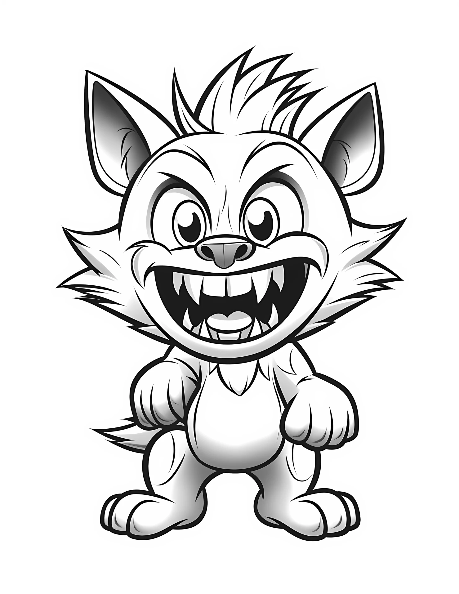 Werewolf for kids coloring page on white color background #33308