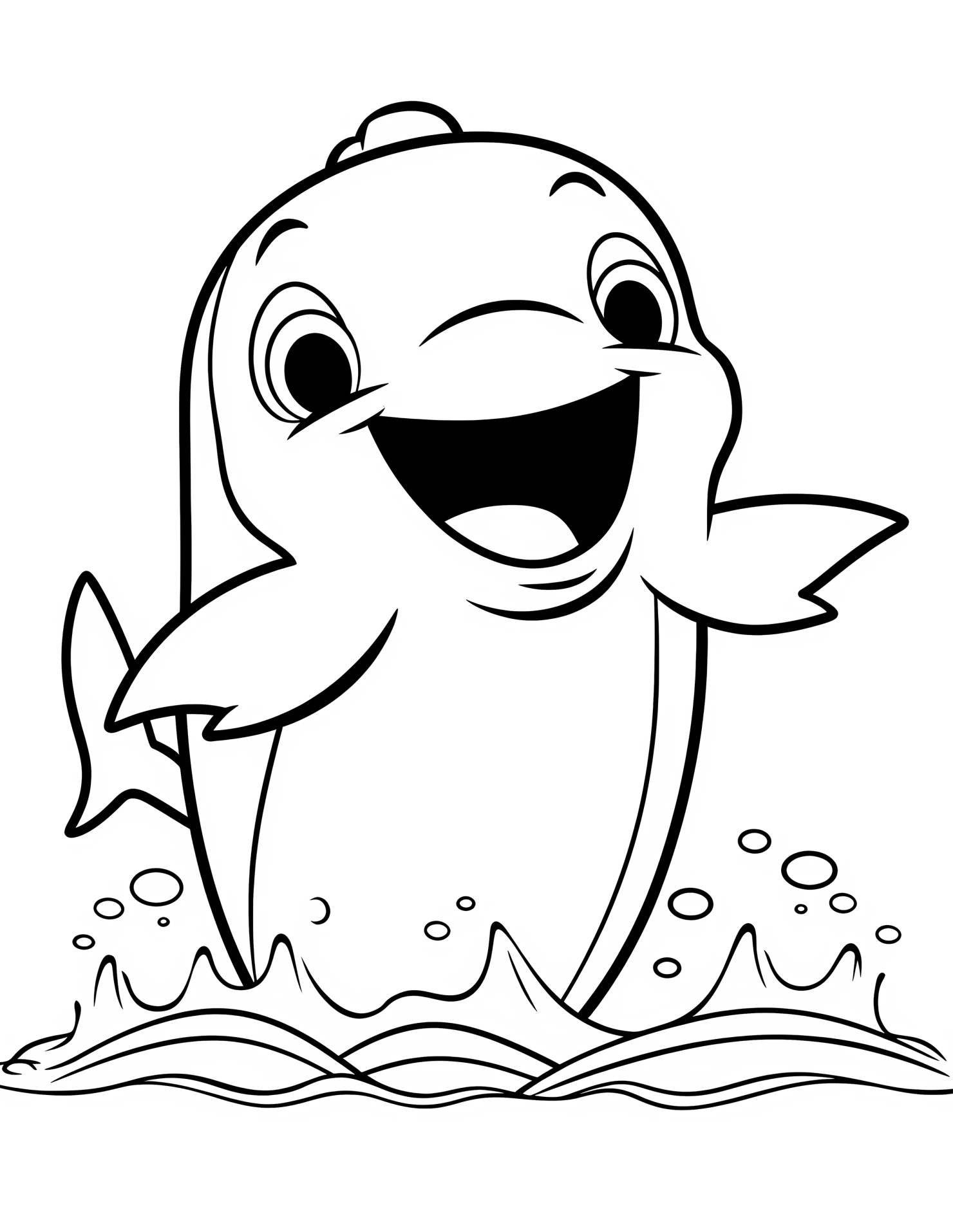 Whale for kids coloring page on white color background #33312