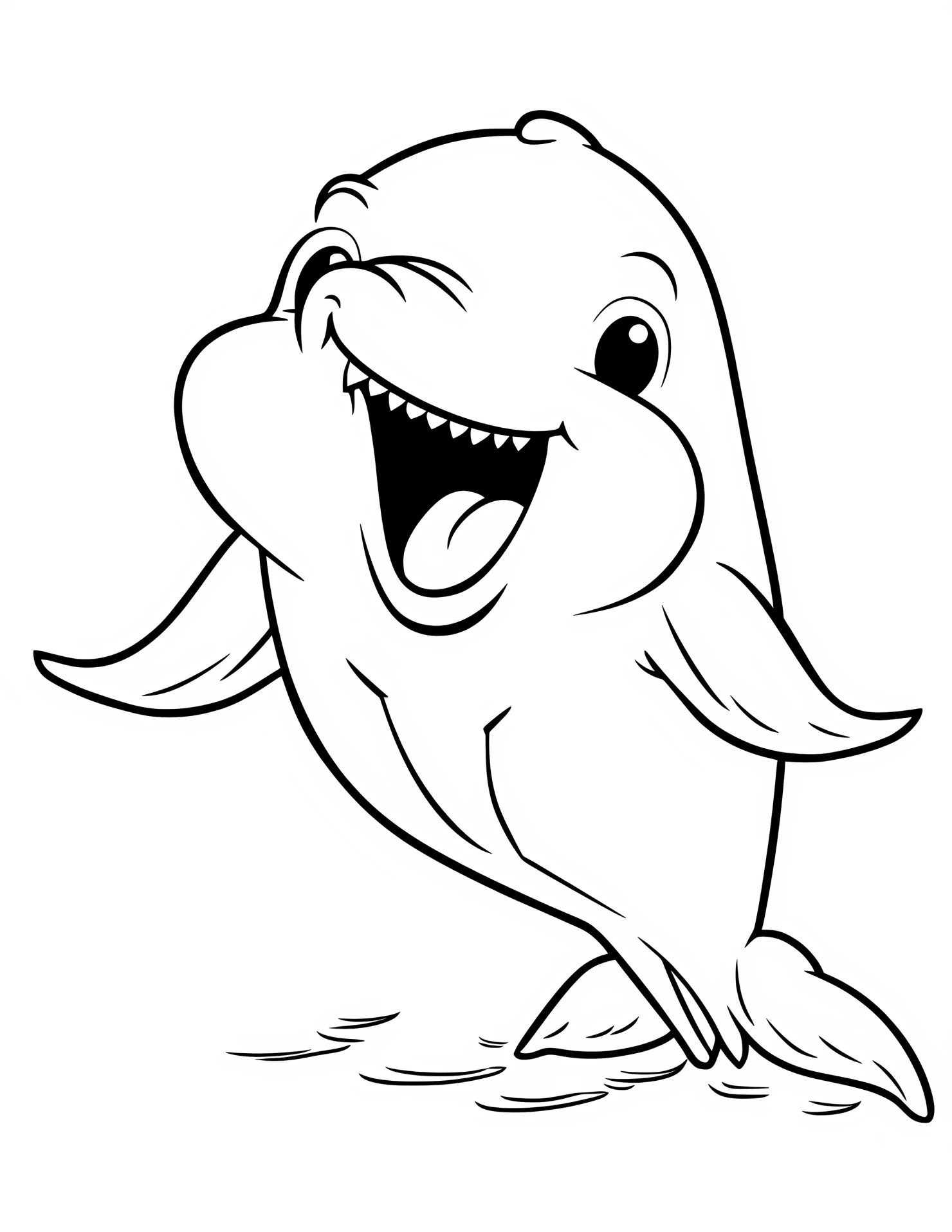 Whale for kids coloring page on white color background #33313