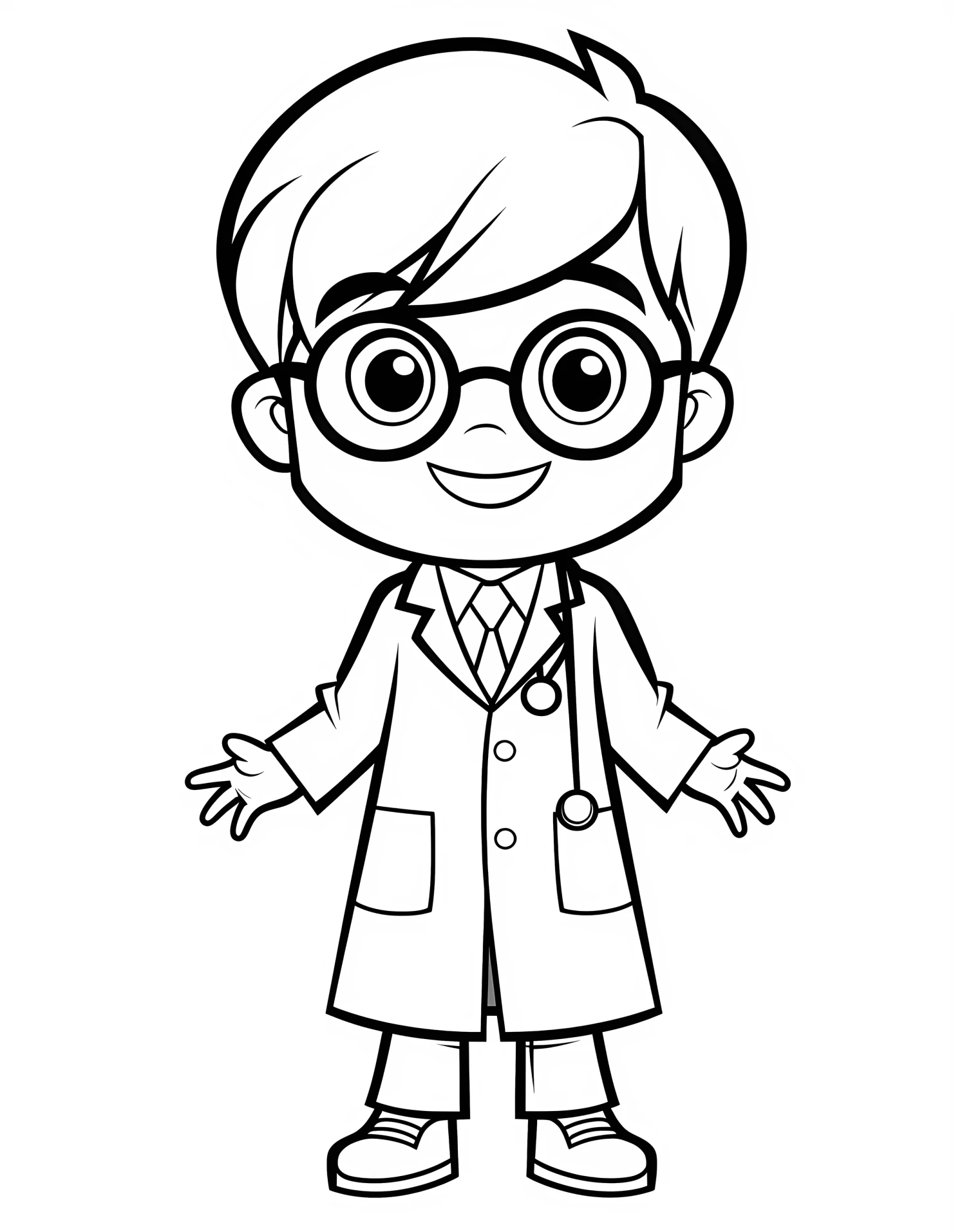 Lab coat for kids coloring page on white color background #33318