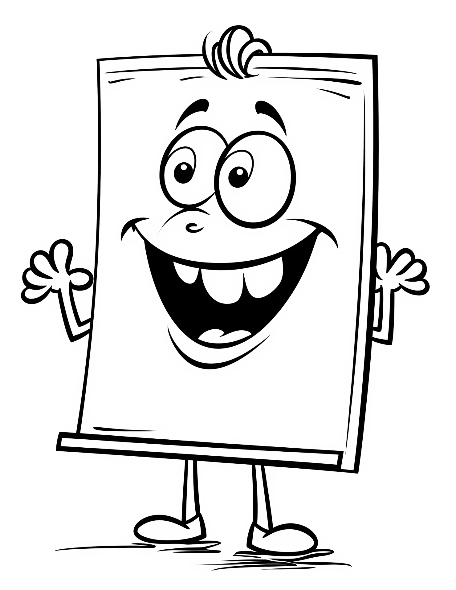 Whiteboard for kids coloring page on white color background #33323