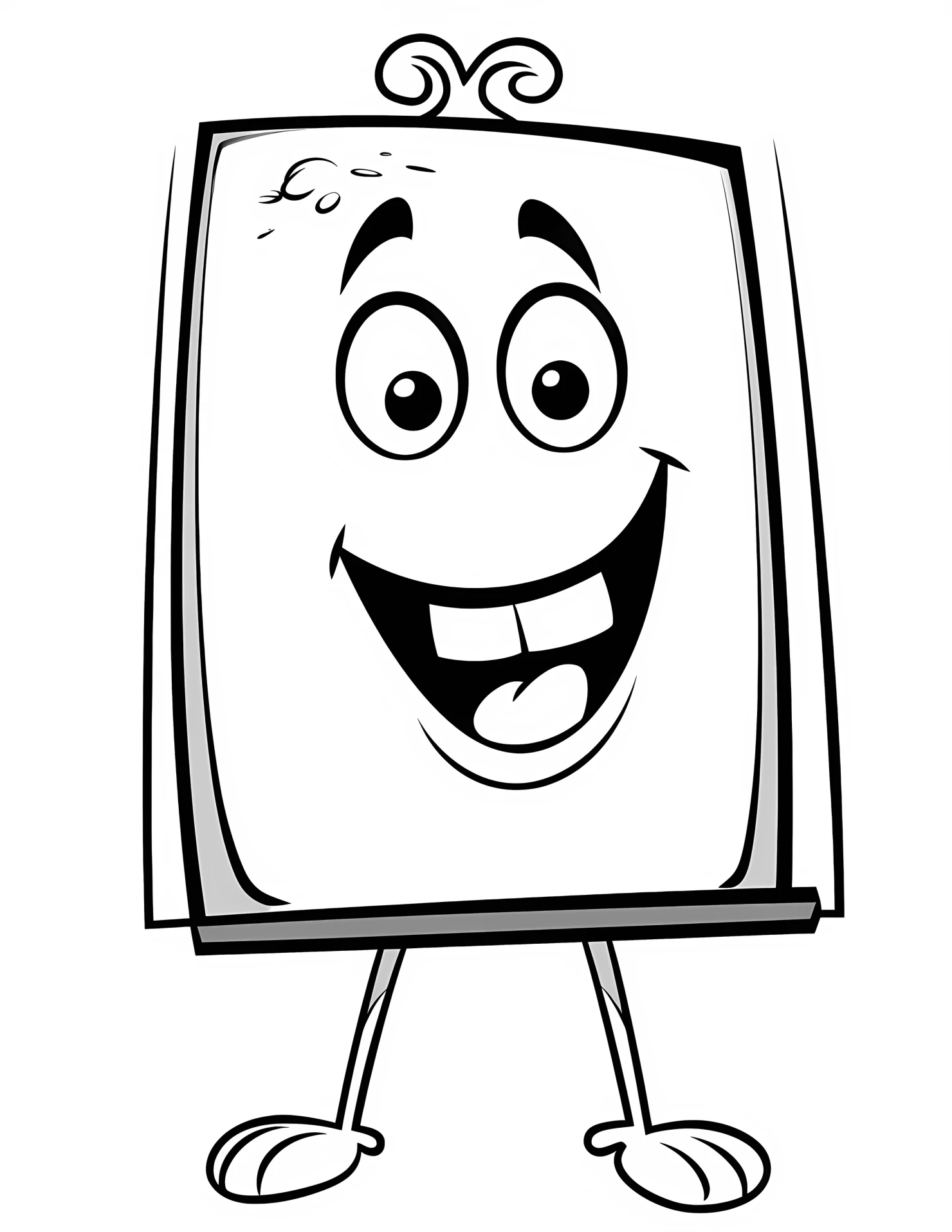 Whiteboard for kids coloring page on white color background #33324
