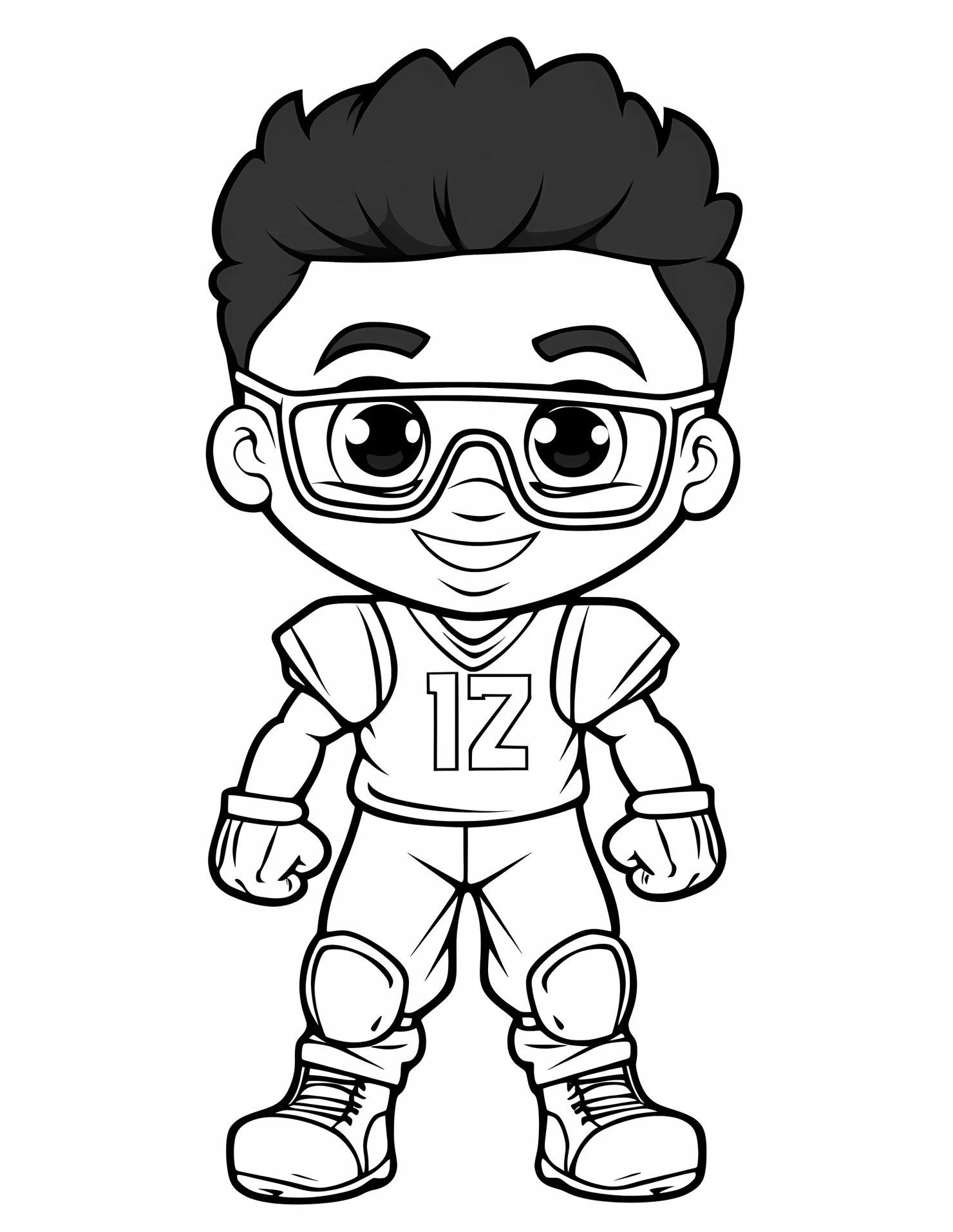 Wide receiver for kids coloring page on white color background #33326