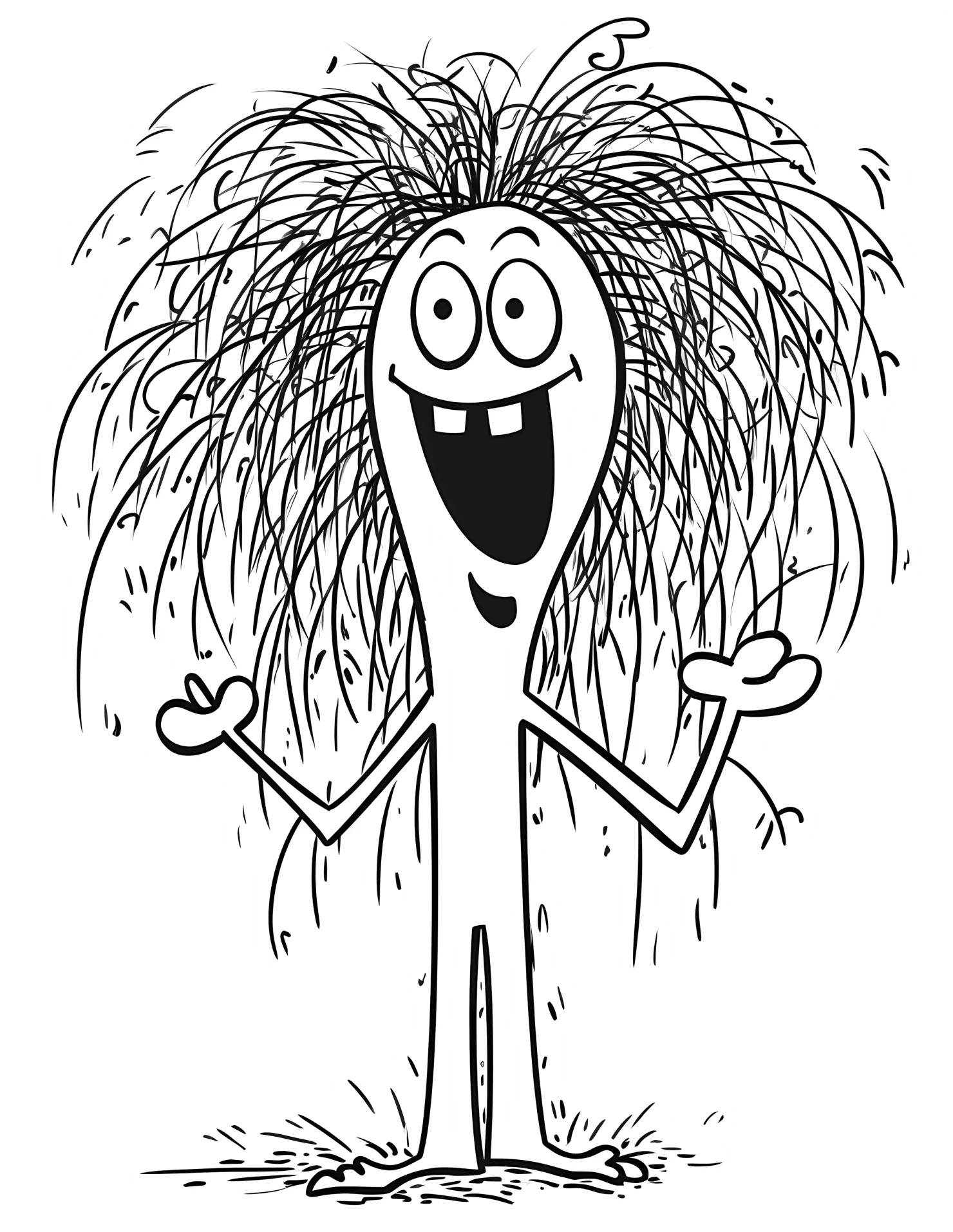 Willow tree for kids coloring page on white color background #33333