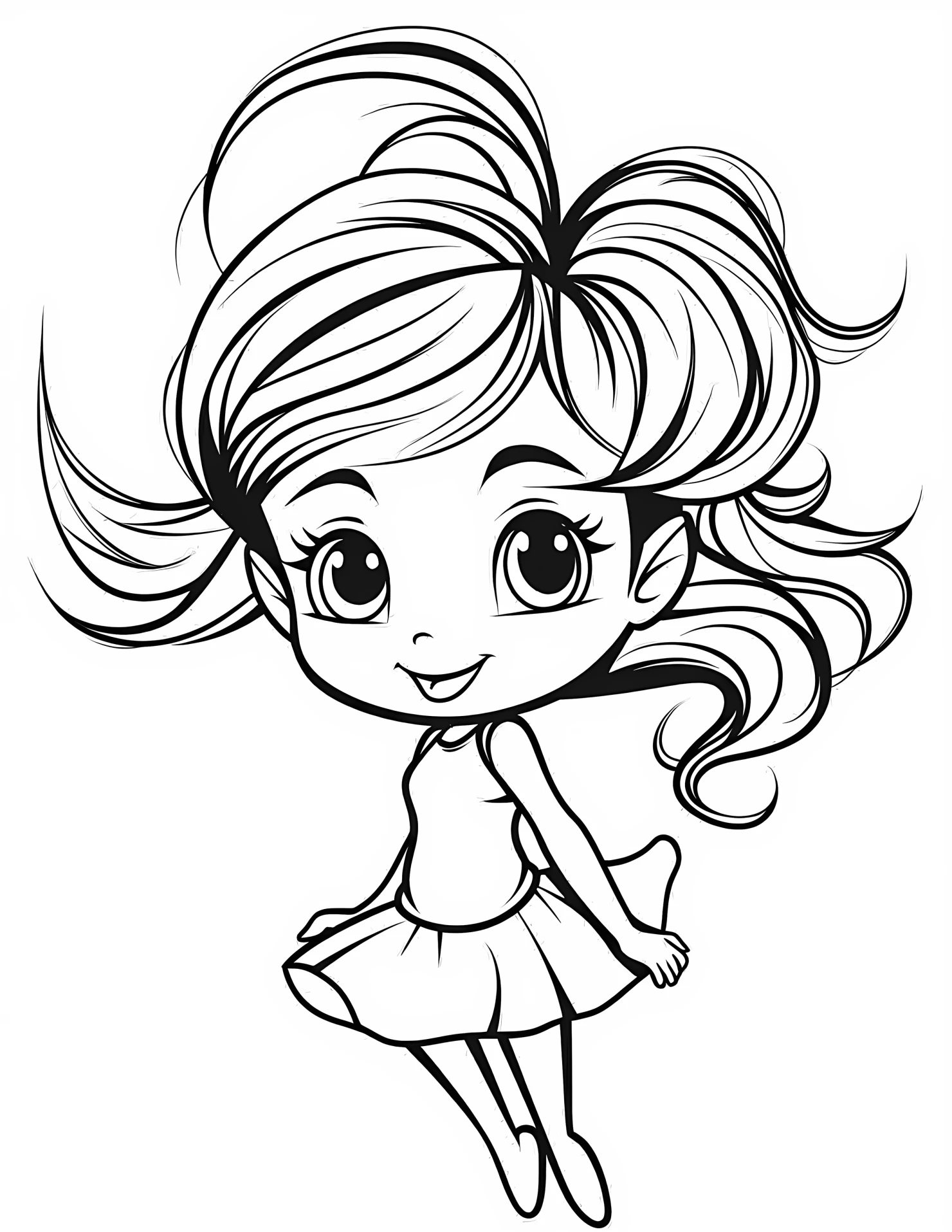 Wind fairy for kids coloring page on white color background #33335