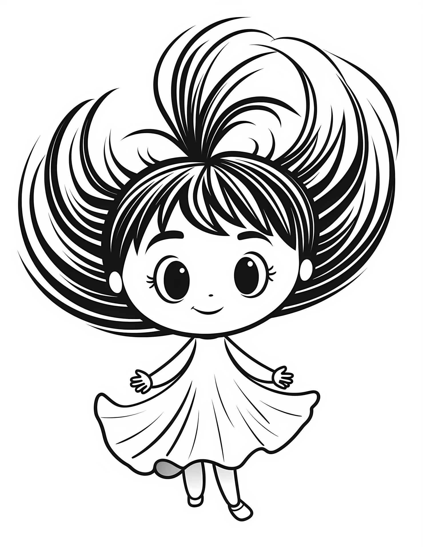Wind fairy for kids coloring page on white color background #33337