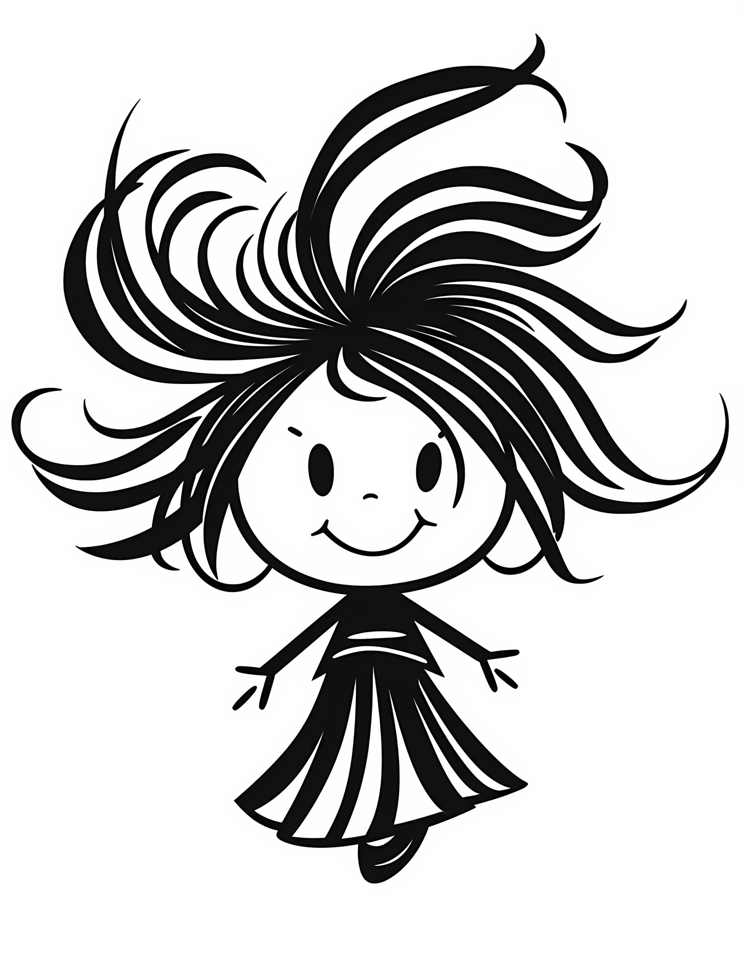 Wind fairy for kids coloring page on white color background #33338