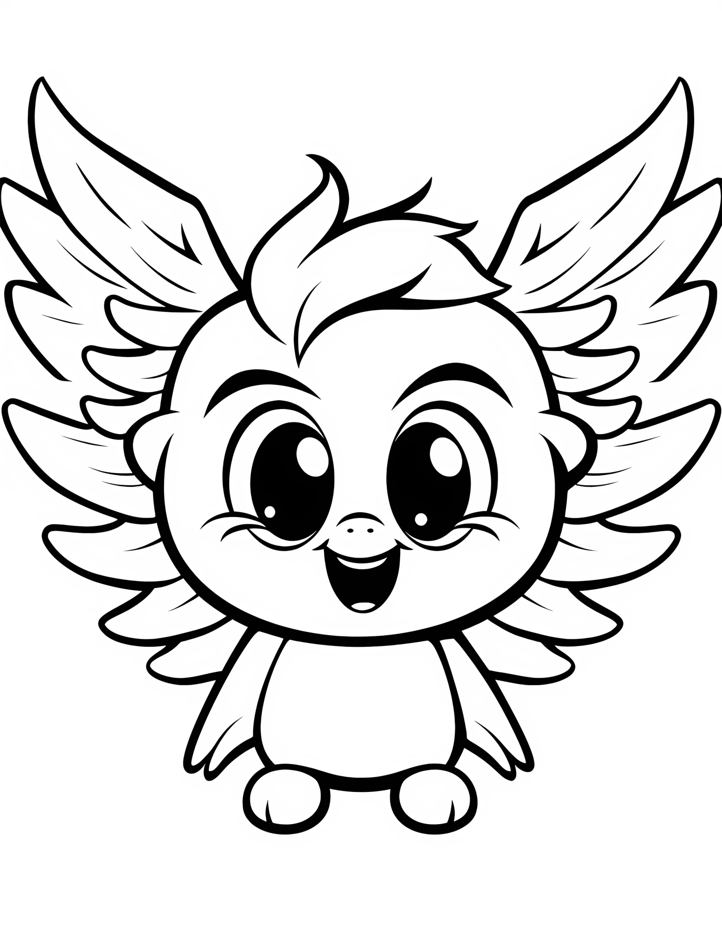 Wing for kids coloring page on white color background #33339
