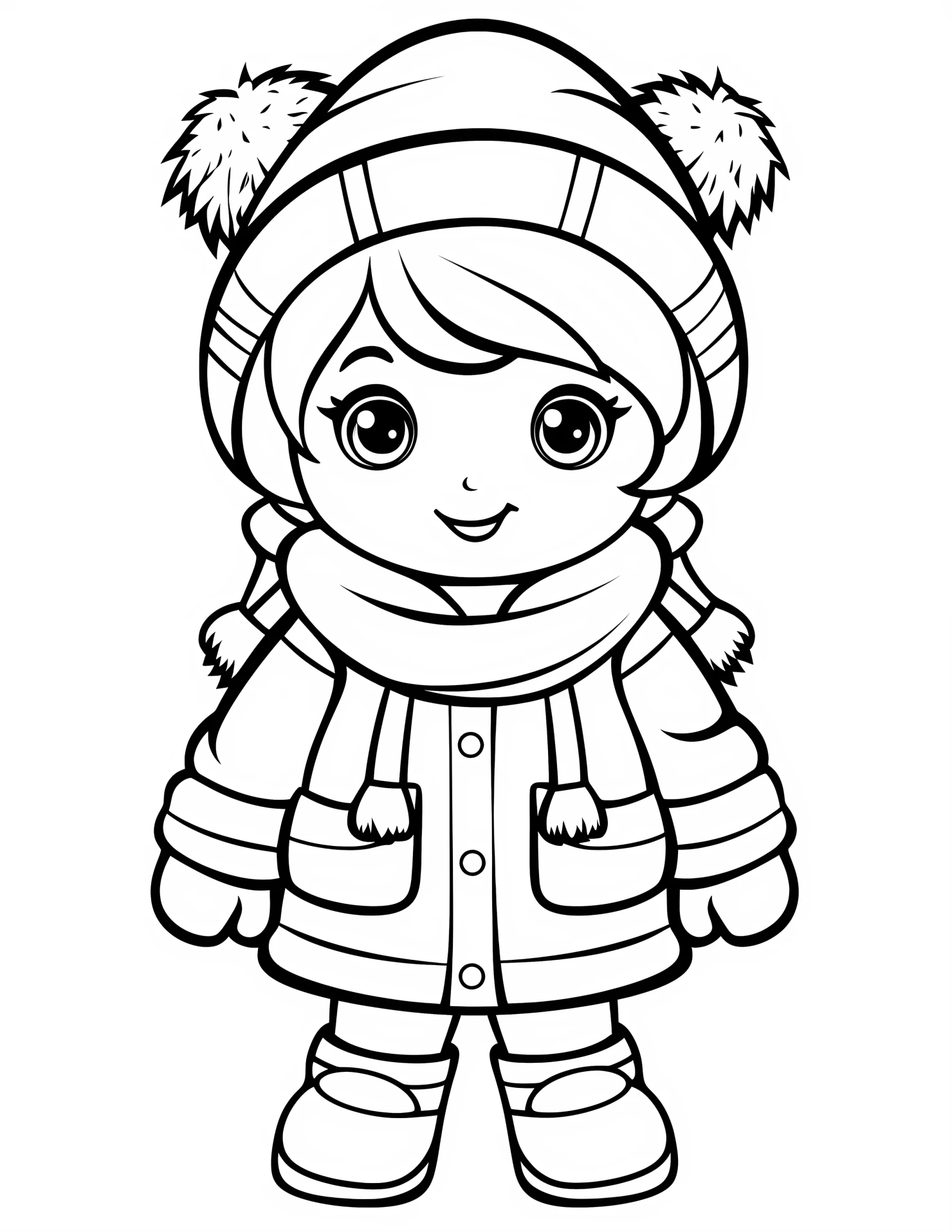 Winter for kids coloring page on white color background #33344