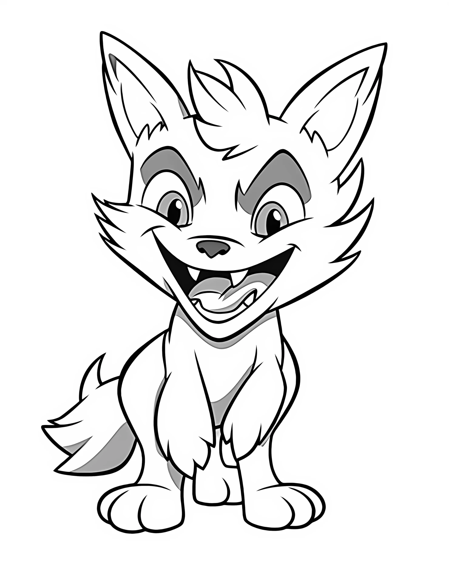 Wolf for kids coloring page on white color background #33356