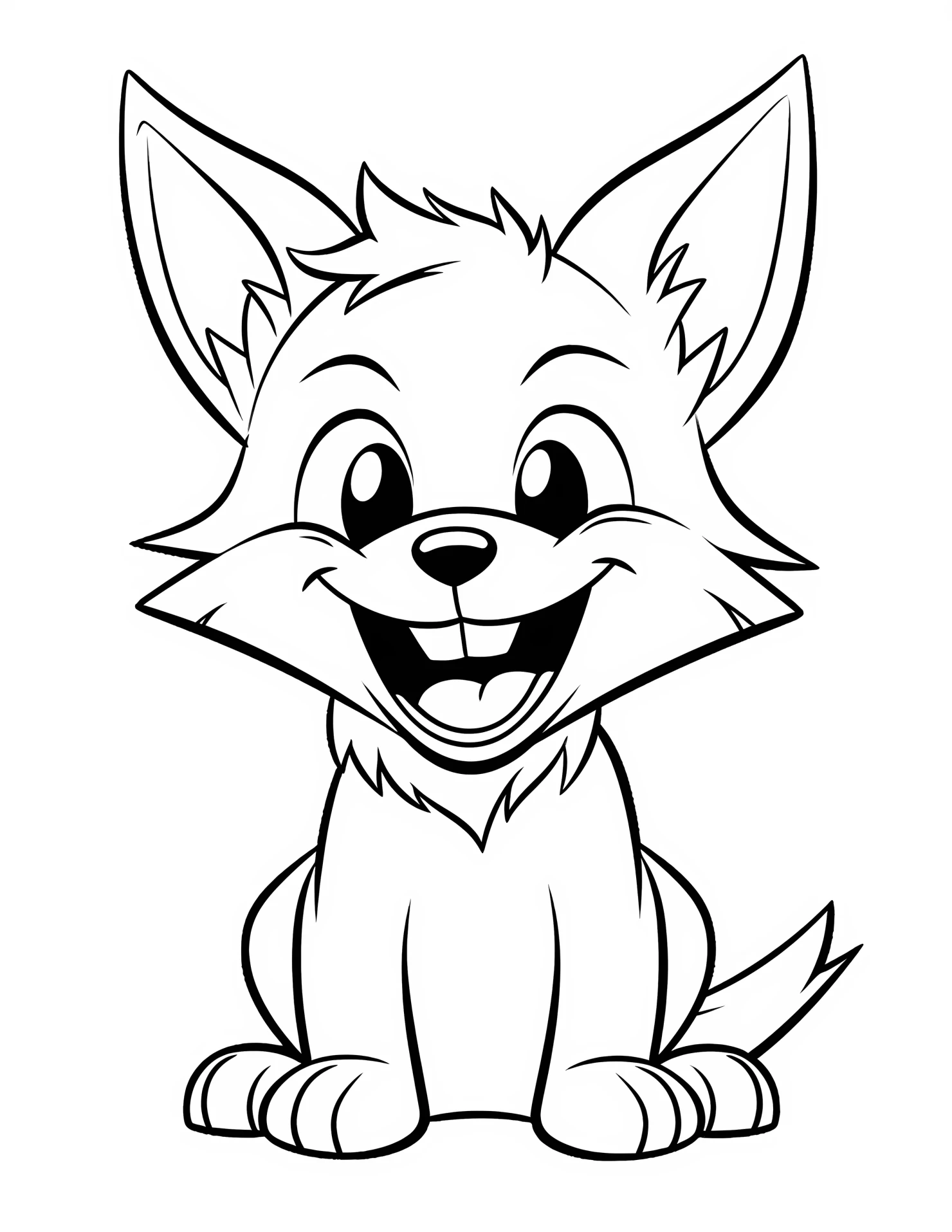 Wolf for kids coloring page on white color background #33357