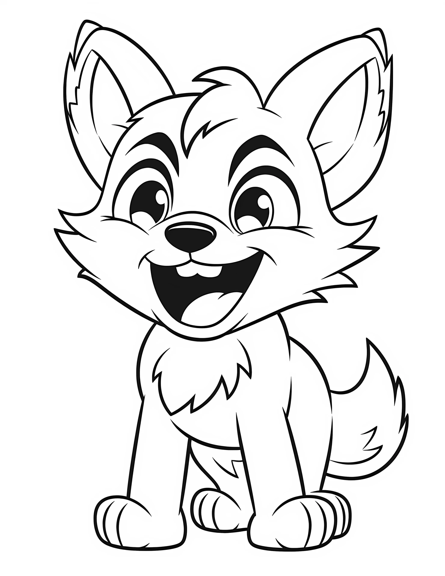 Wolf for kids coloring page on white color background #33358
