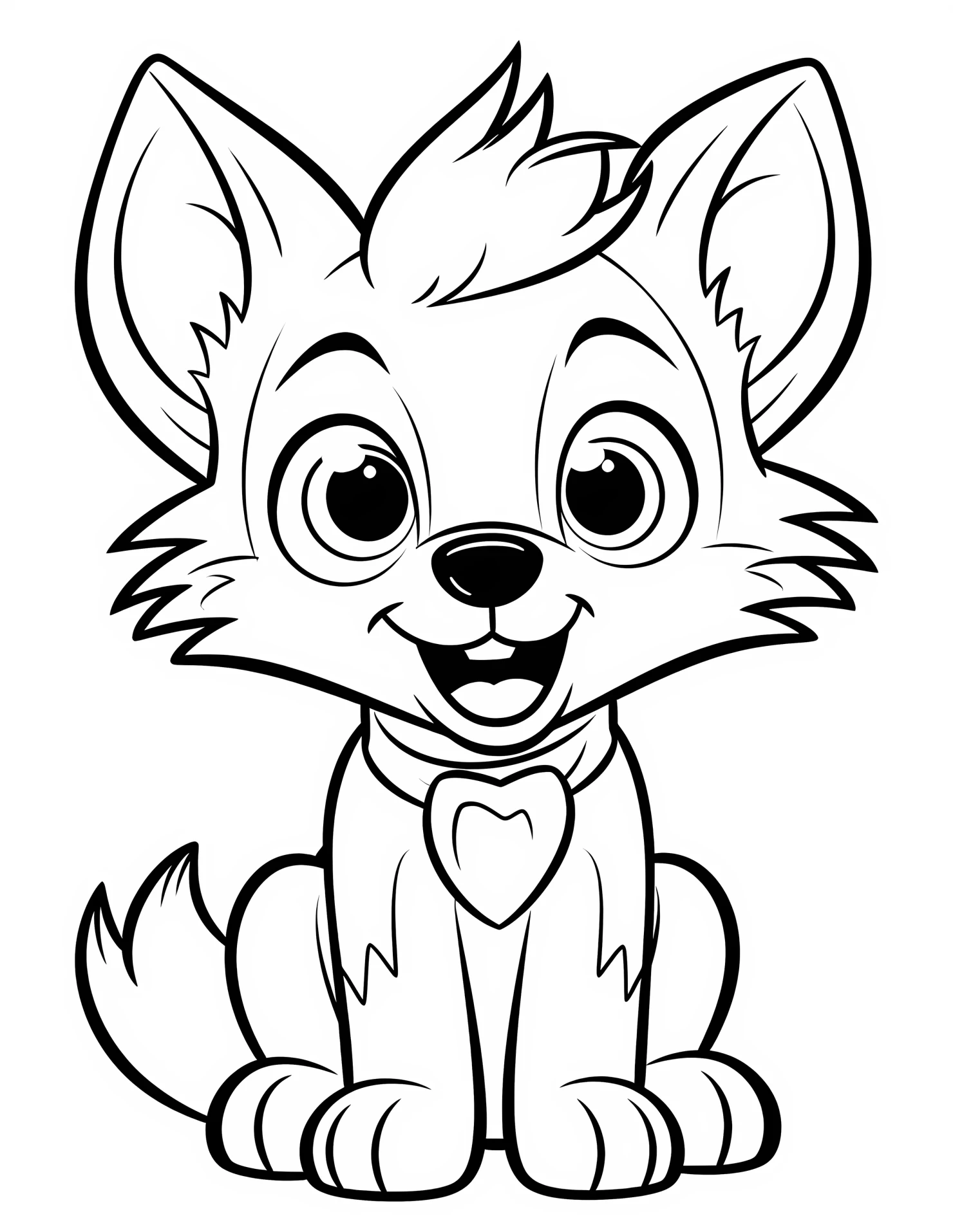 Wolf for kids coloring page on white color background #33359