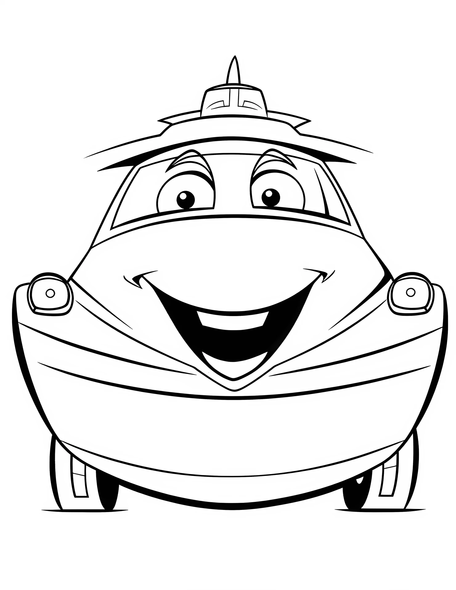 Yacht for kids coloring page on white color background #33373