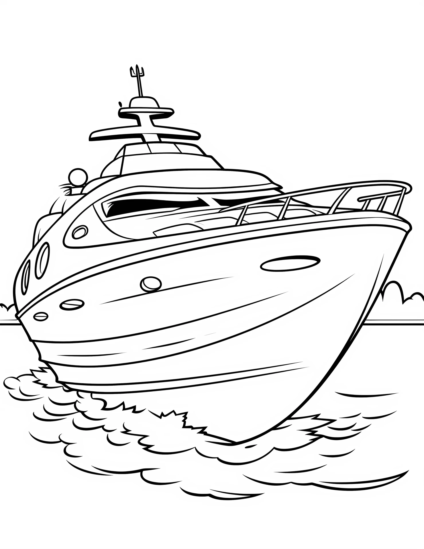 Yacht for kids coloring page on white color background #33375