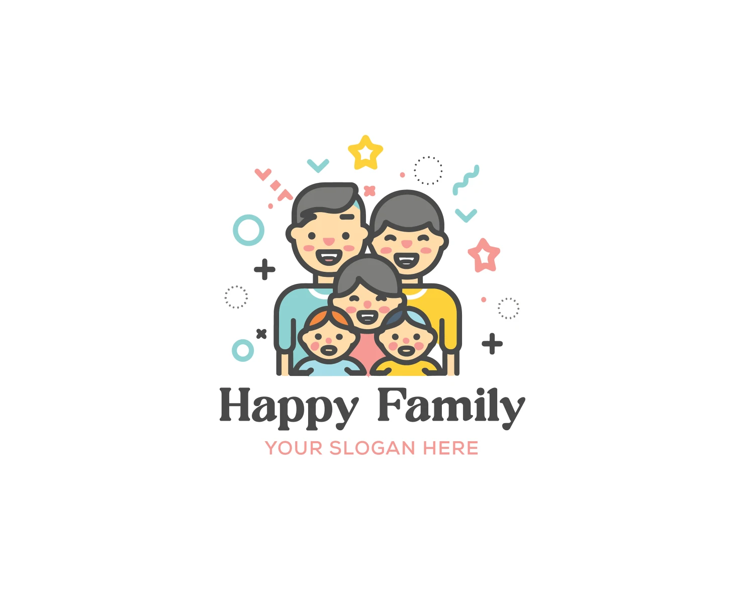 Happy family customizable logo design #33435