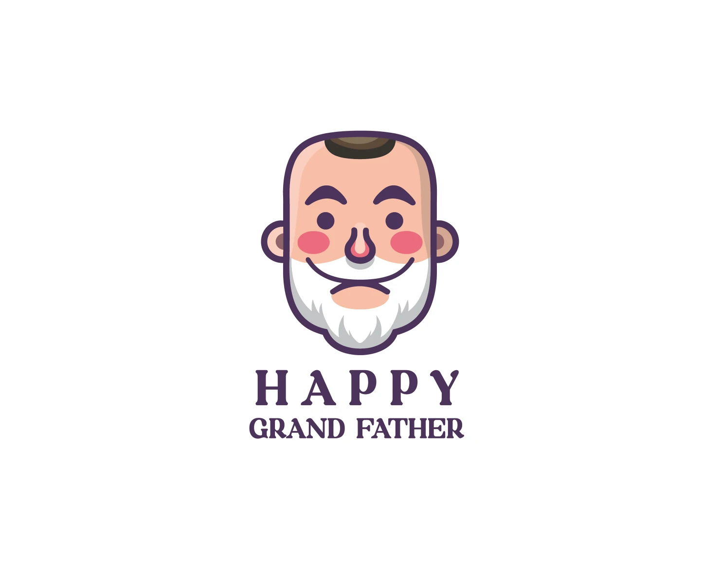 Happy grand father customizable logo design #33556