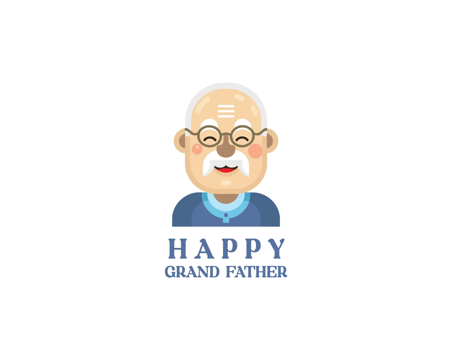 Happy grand father customizable logo design #33560