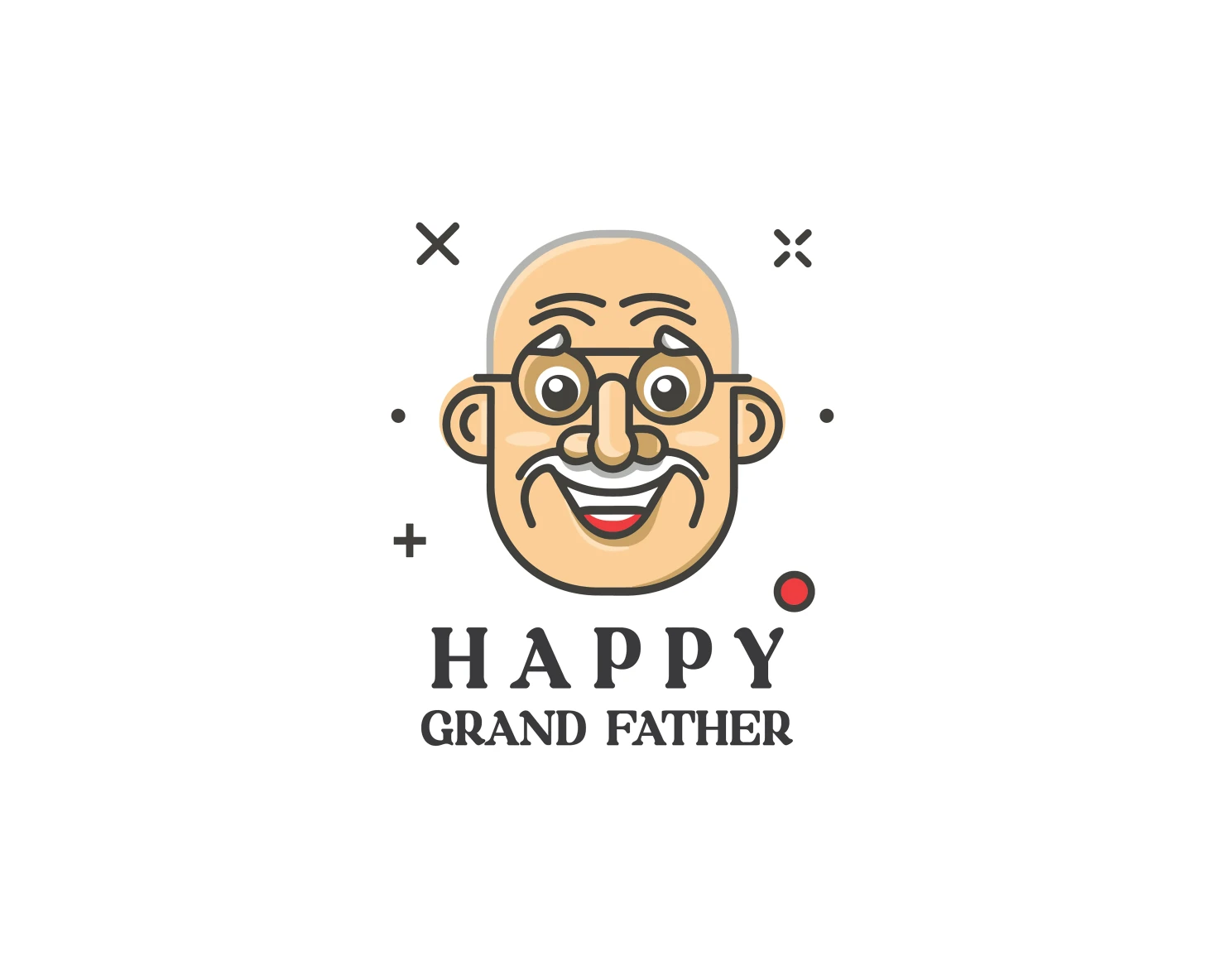 Happy grand father customizable logo design #33573