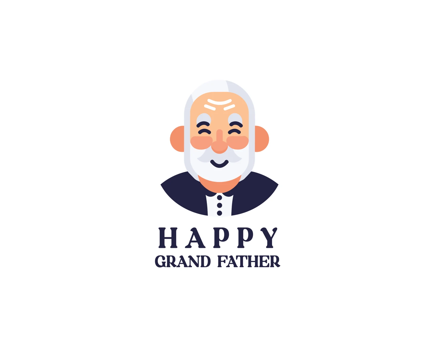 Happy grand father customizable logo design #33576