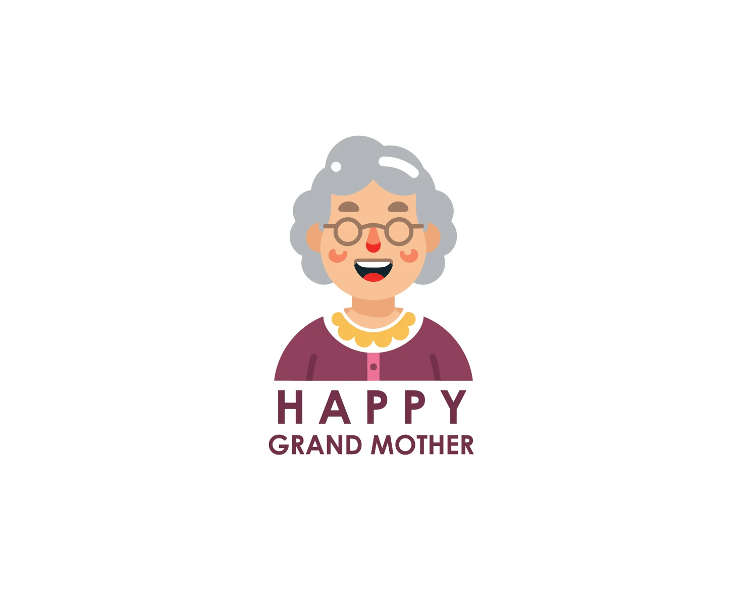 Happy grand mother customizable logo design #33648