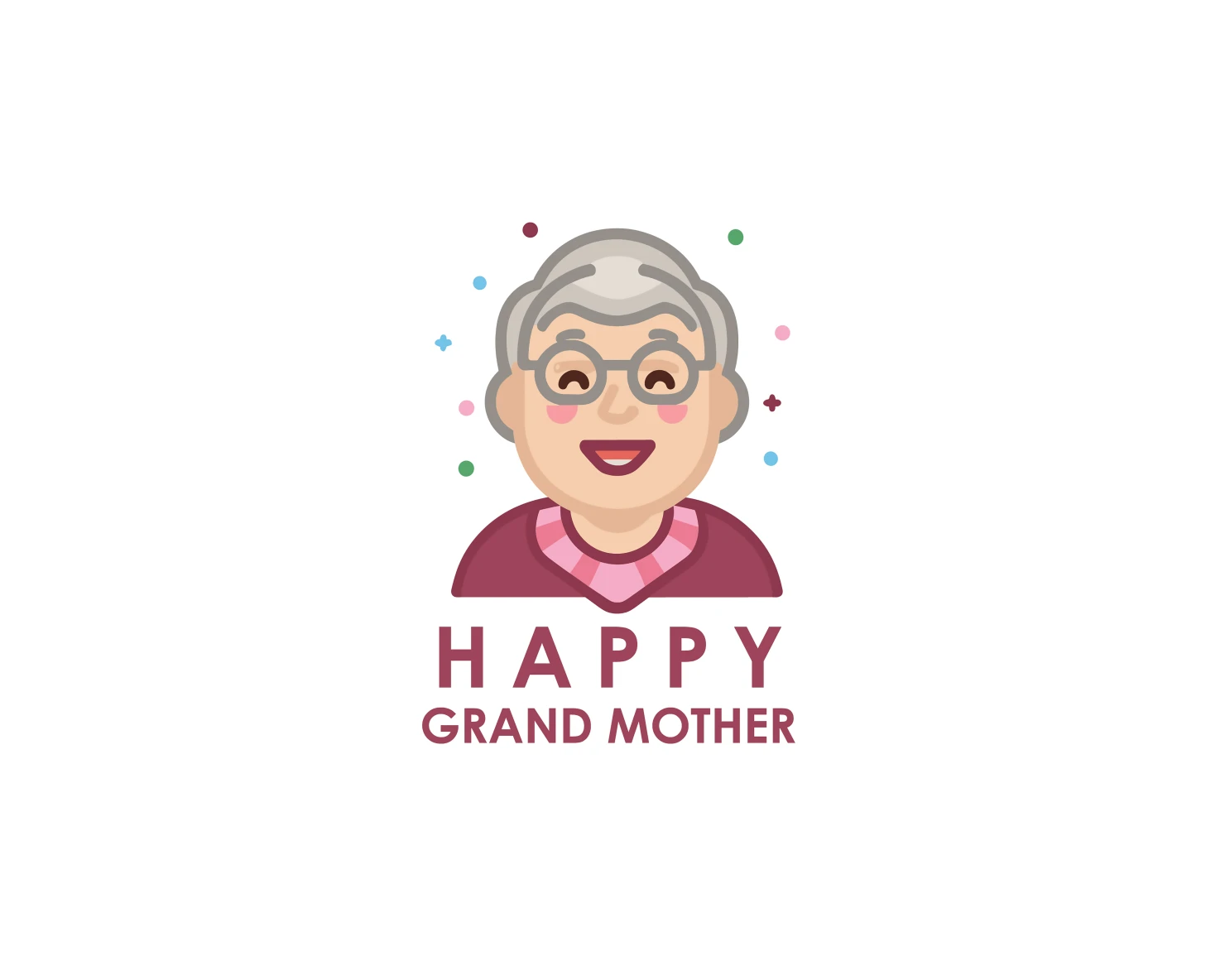 Happy grand mother customizable logo design #33650