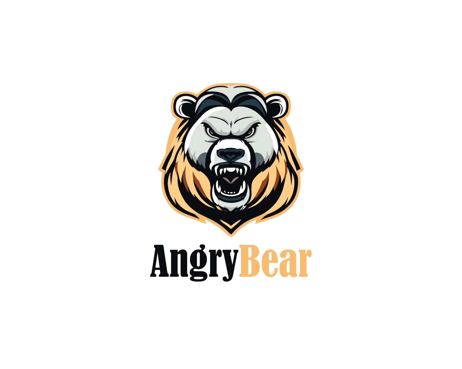 Angry bear customizable logo design #33730