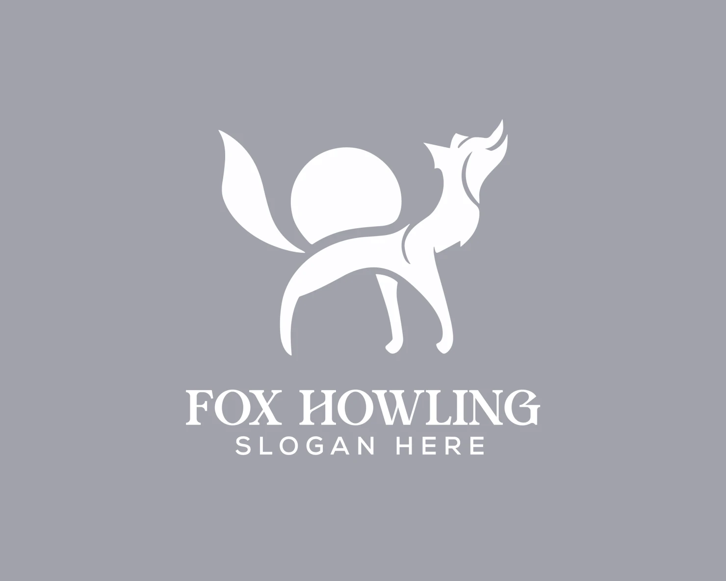 Fox Howling customizable logo design #34062