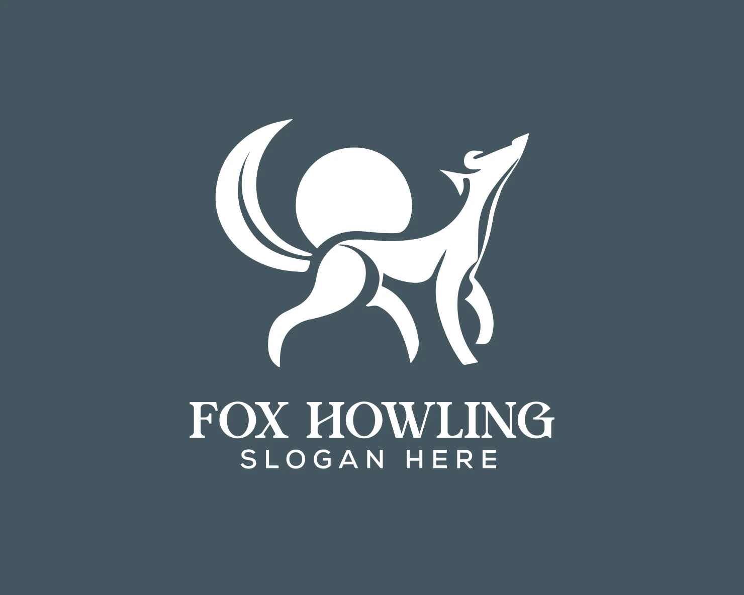Fox Howling customizable logo design #34063