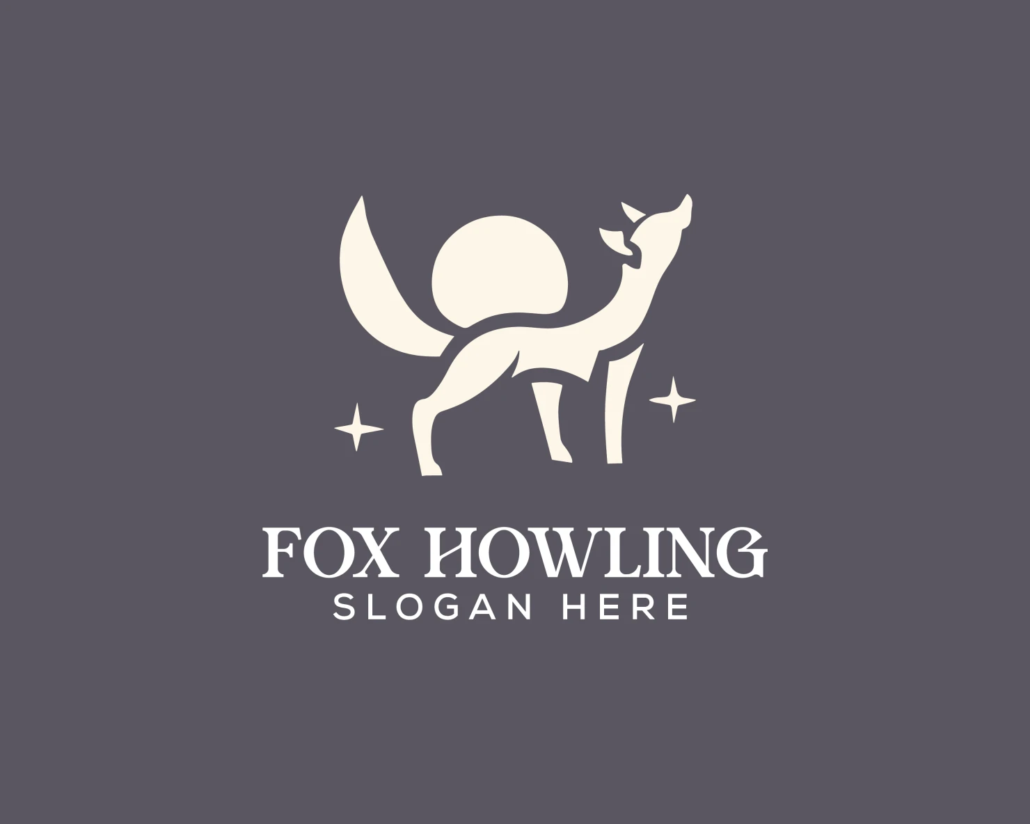 Fox Howling customizable logo design #34064