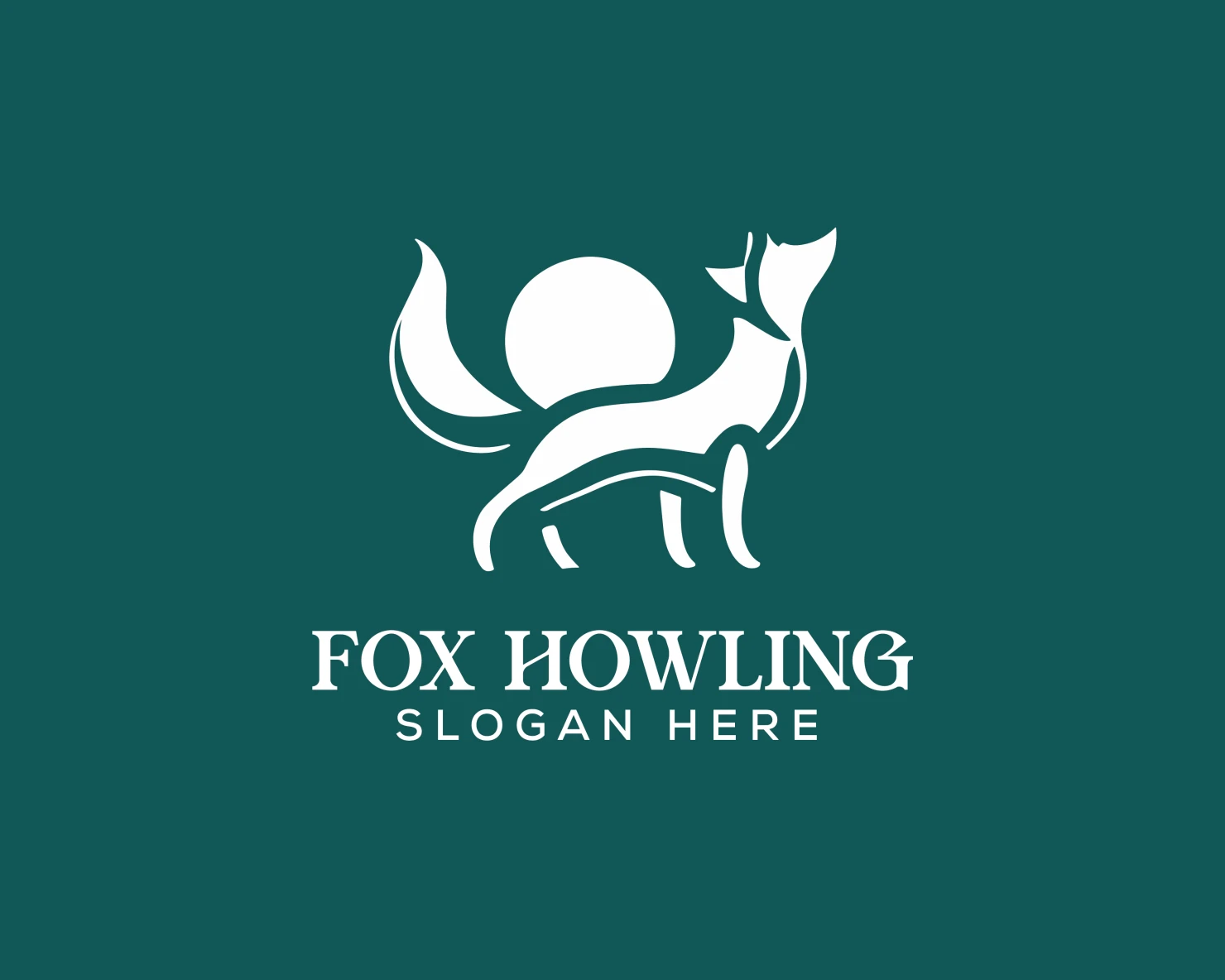 Fox Howling customizable logo design #34066