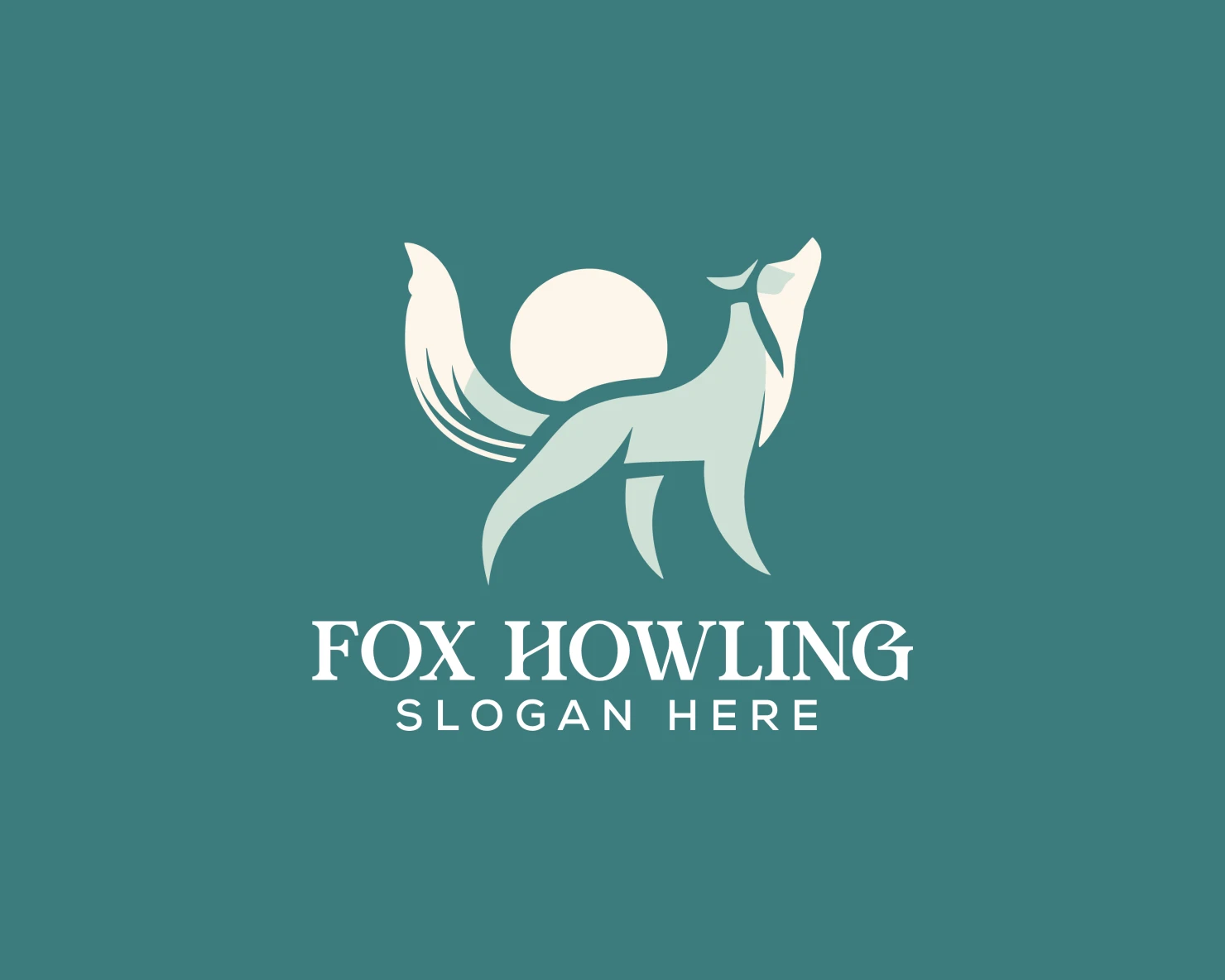 Fox Howling customizable logo design #34067